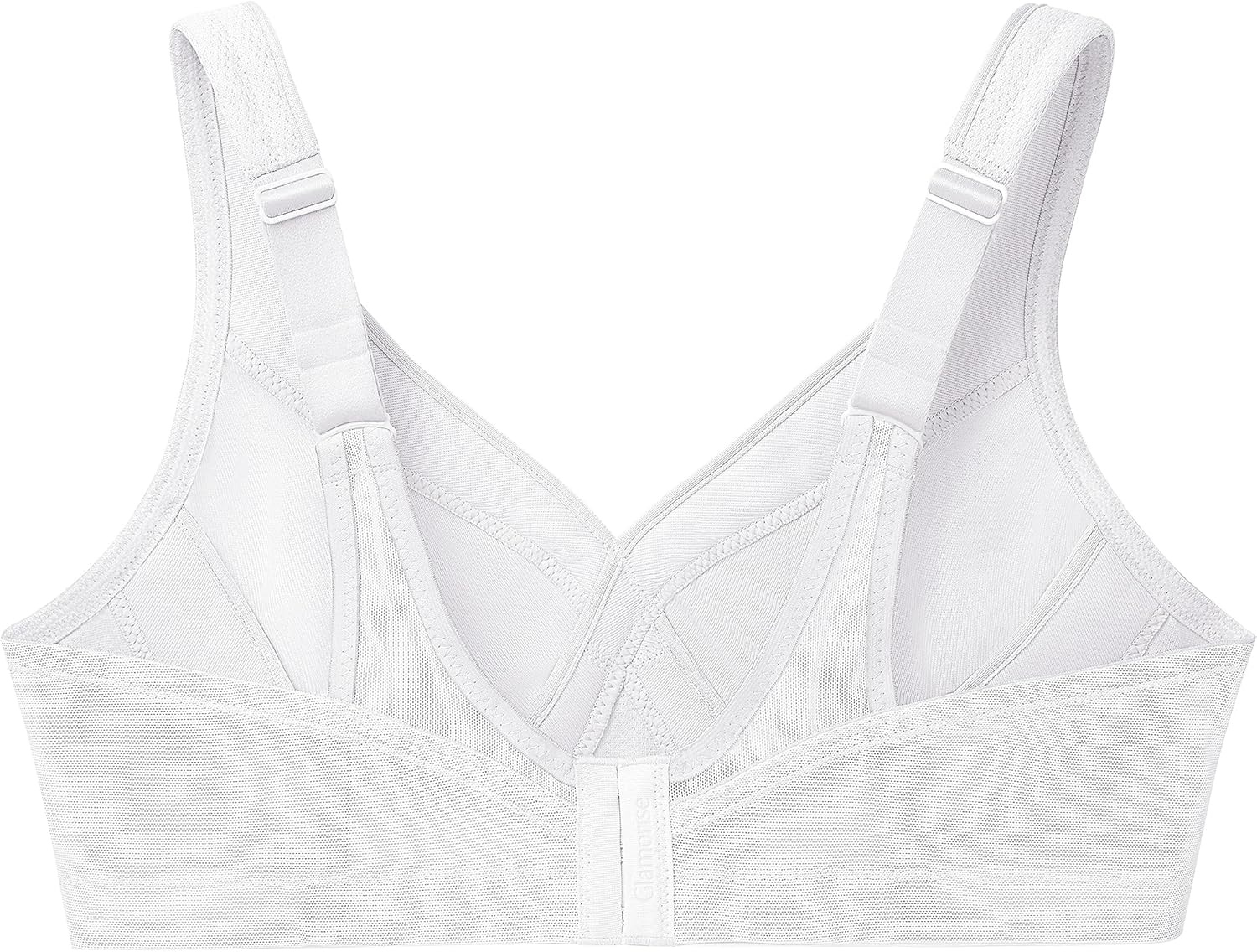 image:imageGlamorise Full Figure Plus Size MagicLift Seamless Sports Bra Wirefree 1006White