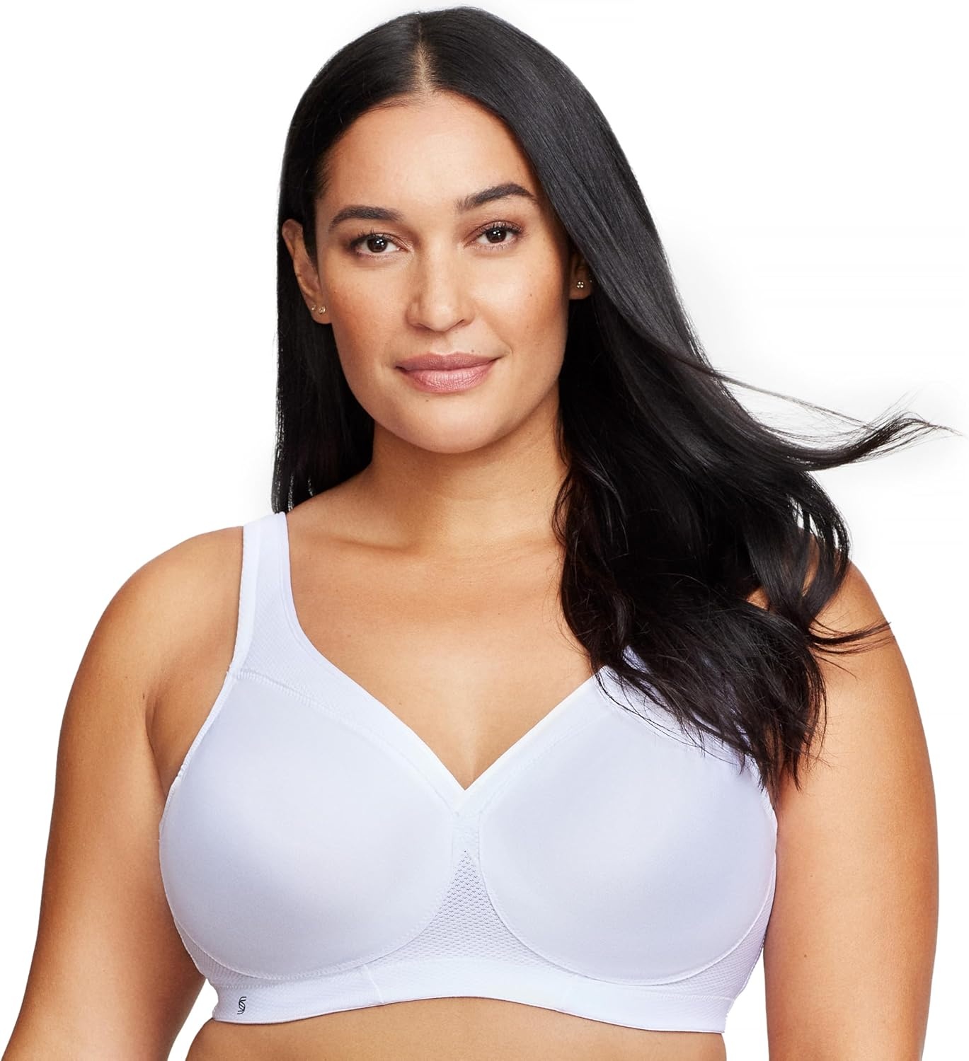 image:imageGlamorise Full Figure Plus Size MagicLift Seamless Sports Bra Wirefree 1006White
