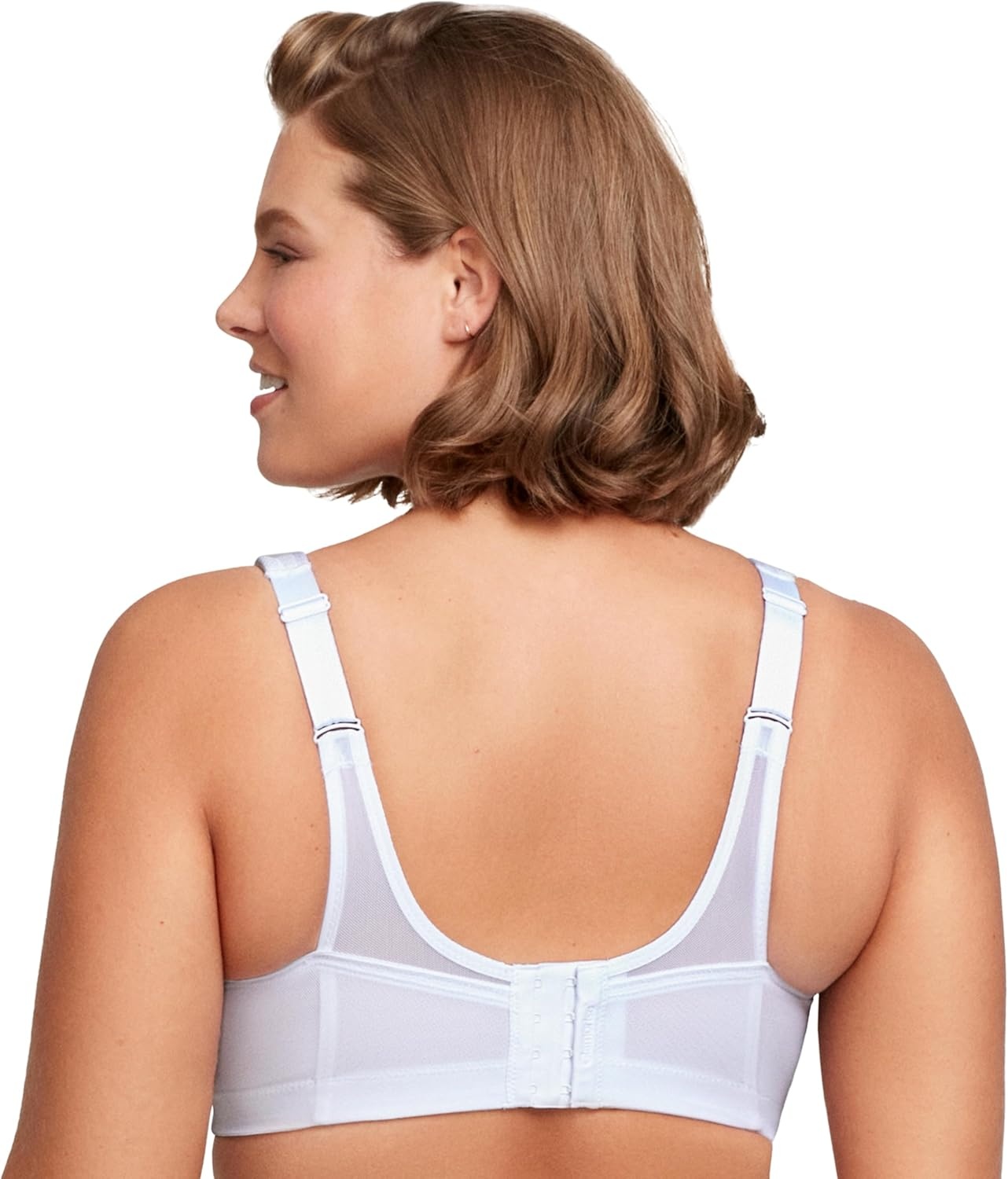image:imageGlamorise Full Figure Plus Size MagicLift Seamless Sports Bra Wirefree 1006White