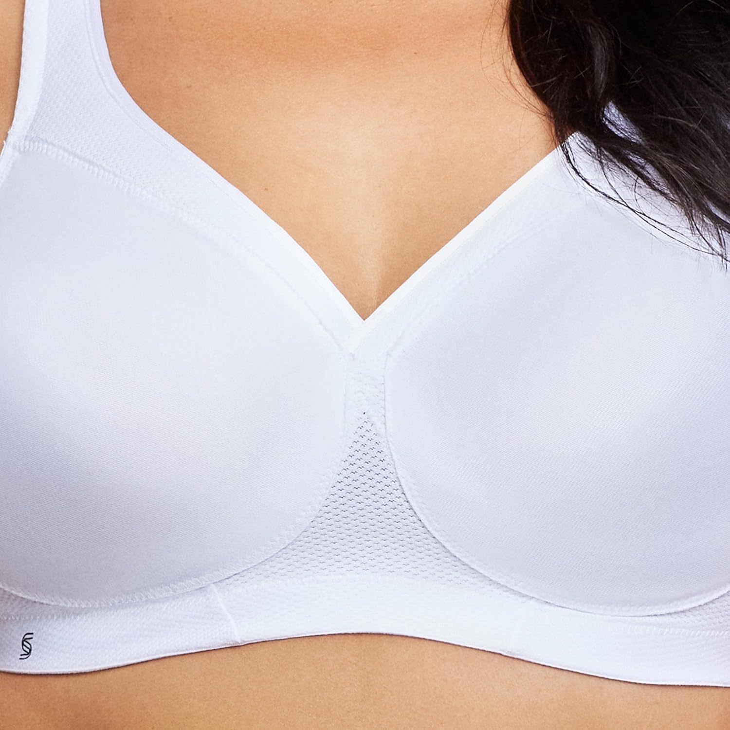 image:imageGlamorise Full Figure Plus Size MagicLift Seamless Sports Bra Wirefree 1006White