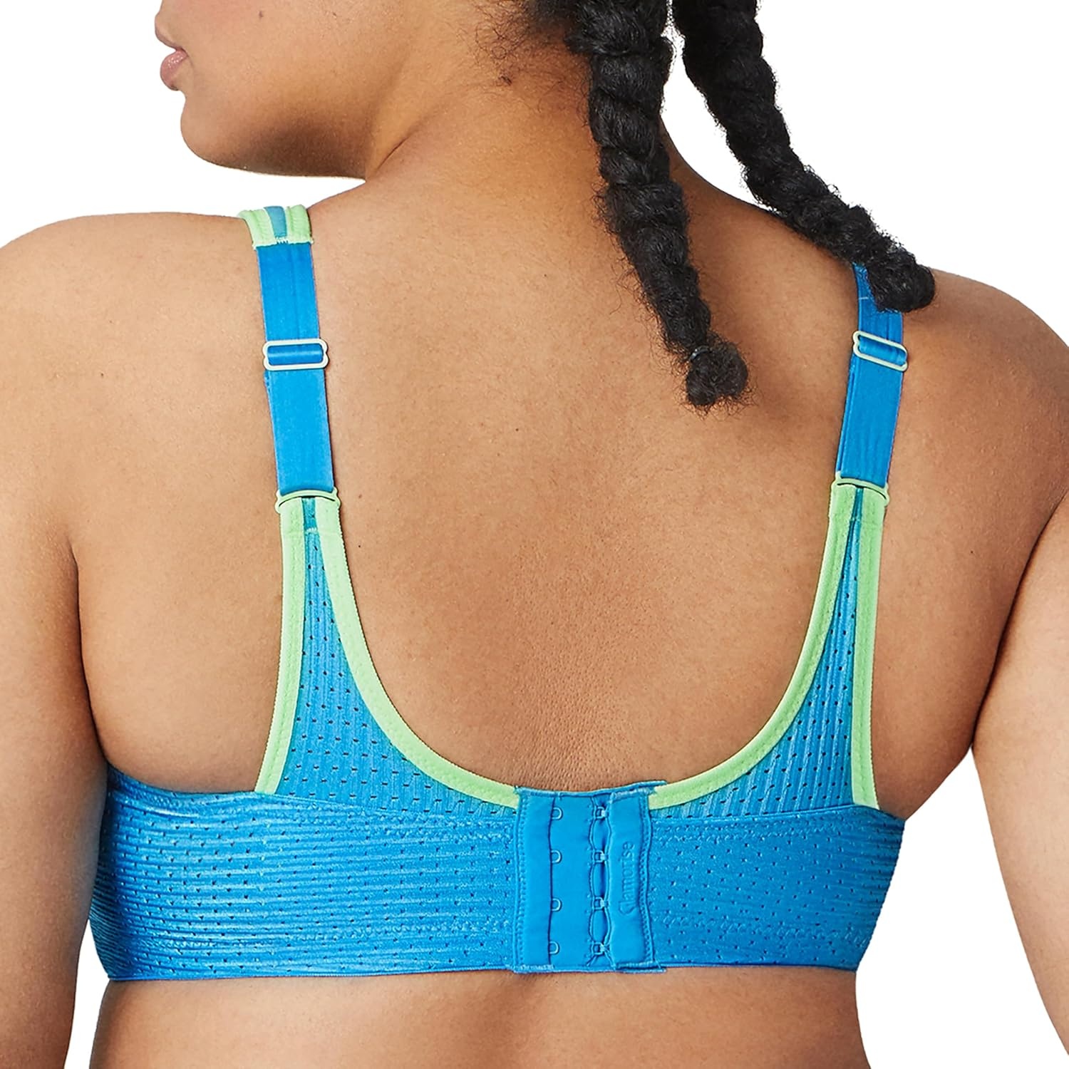 image:imageGlamorise Womens DoubleLayer CustomControl Sport BraBlueGreen