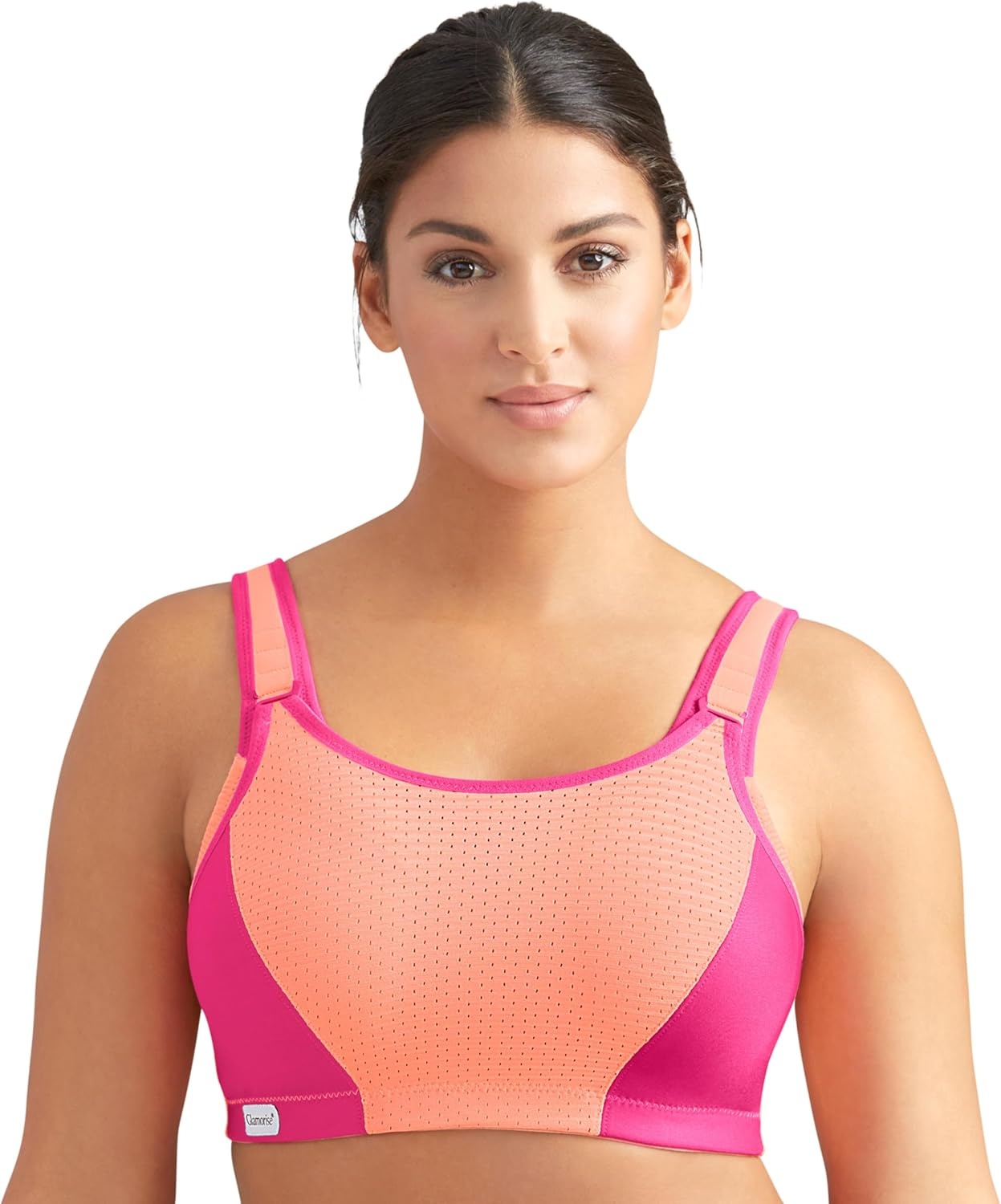 image:imageGlamorise Womens DoubleLayer CustomControl Sport BraOld OrangePink