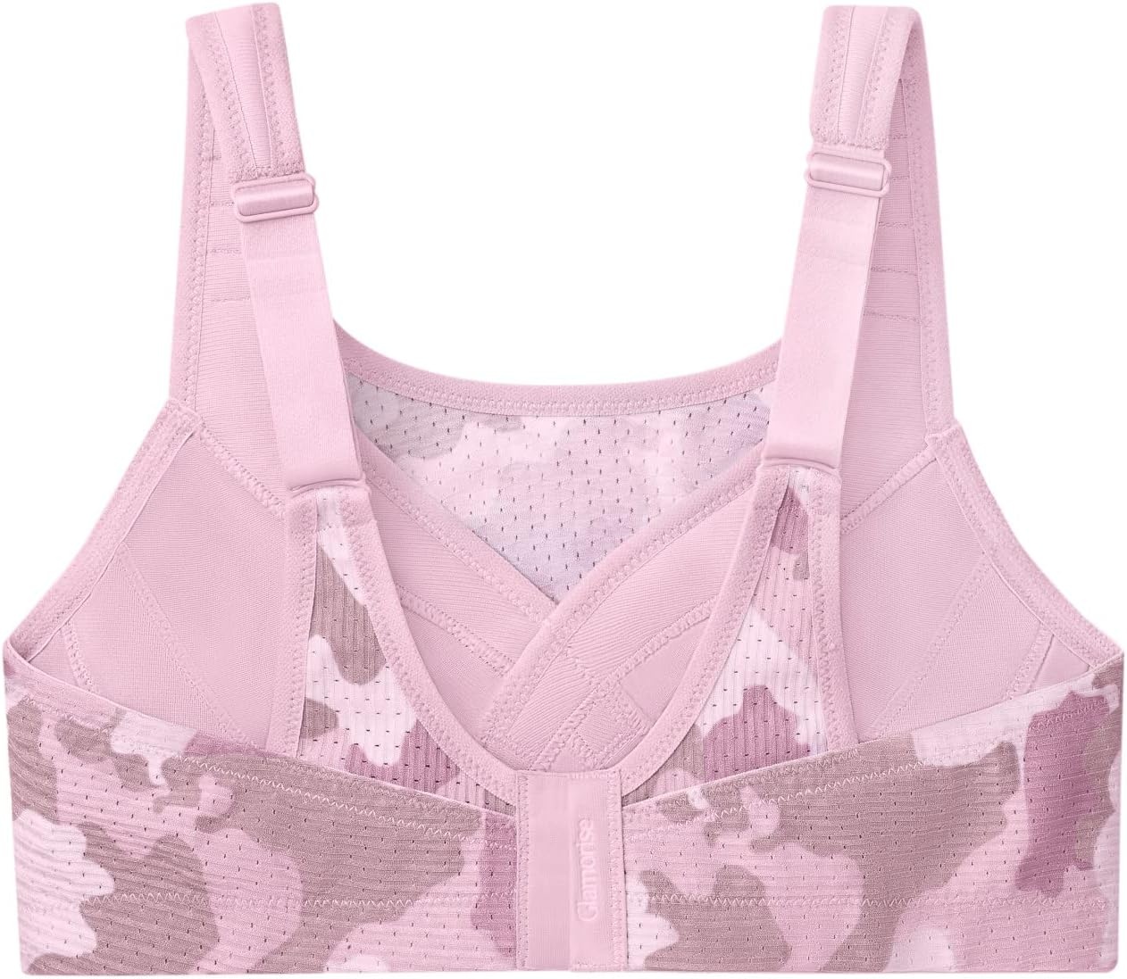 image:imageGlamorise Womens DoubleLayer CustomControl Sport BraPink Camo Print