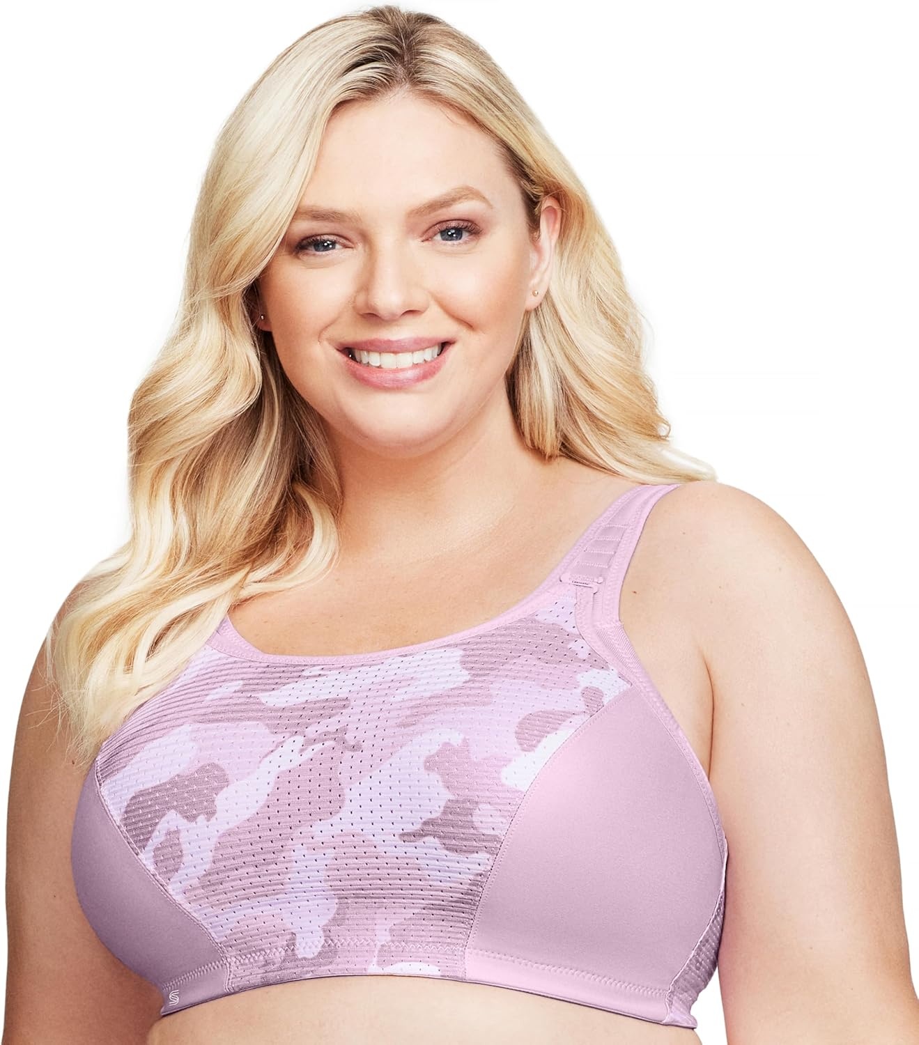 image:imageGlamorise Womens DoubleLayer CustomControl Sport BraPink Camo Print
