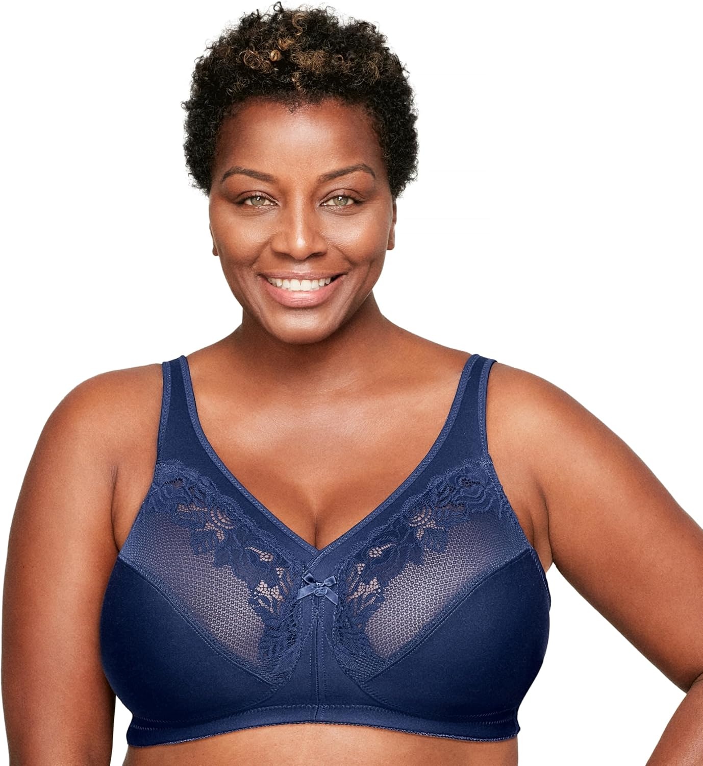 image:imageGlamorise Womens Full Figure Wirefree Minimizer Support Bra 1003Blue
