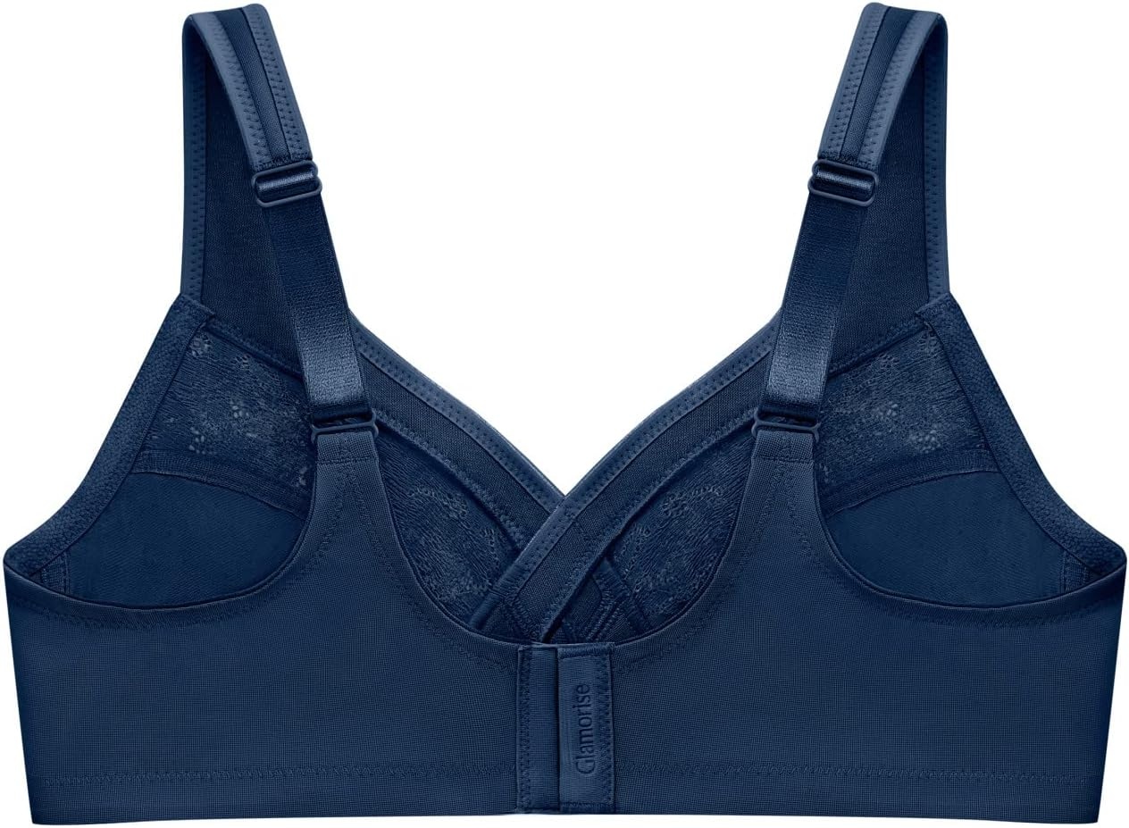 image:imageGlamorise Womens Full Figure Wirefree Minimizer Support Bra 1003Blue