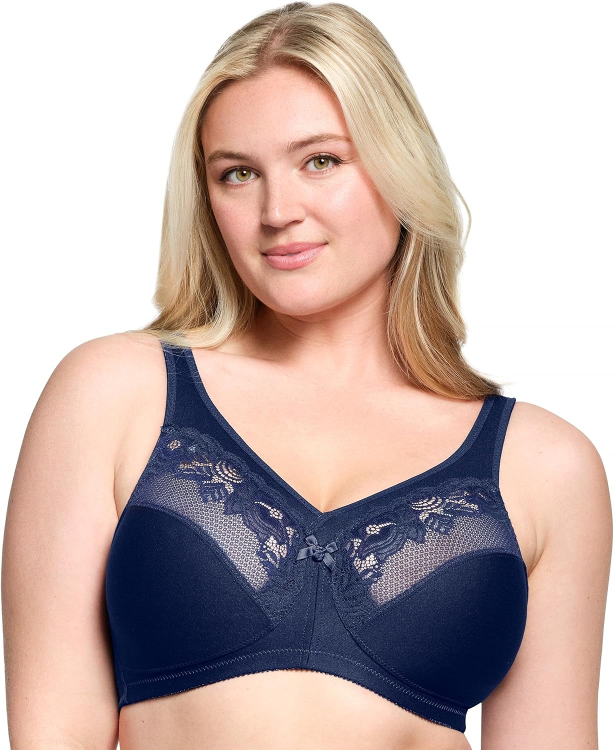image:imageGlamorise Womens Full Figure Wirefree Minimizer Support Bra 1003Blue