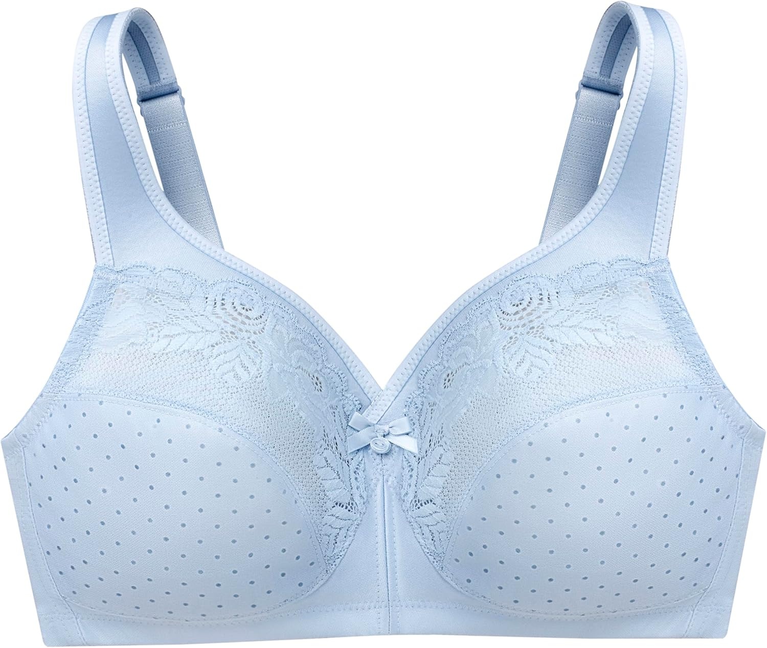 image:imageGlamorise Womens Full Figure Wirefree Minimizer Support Bra 1003Light Blue