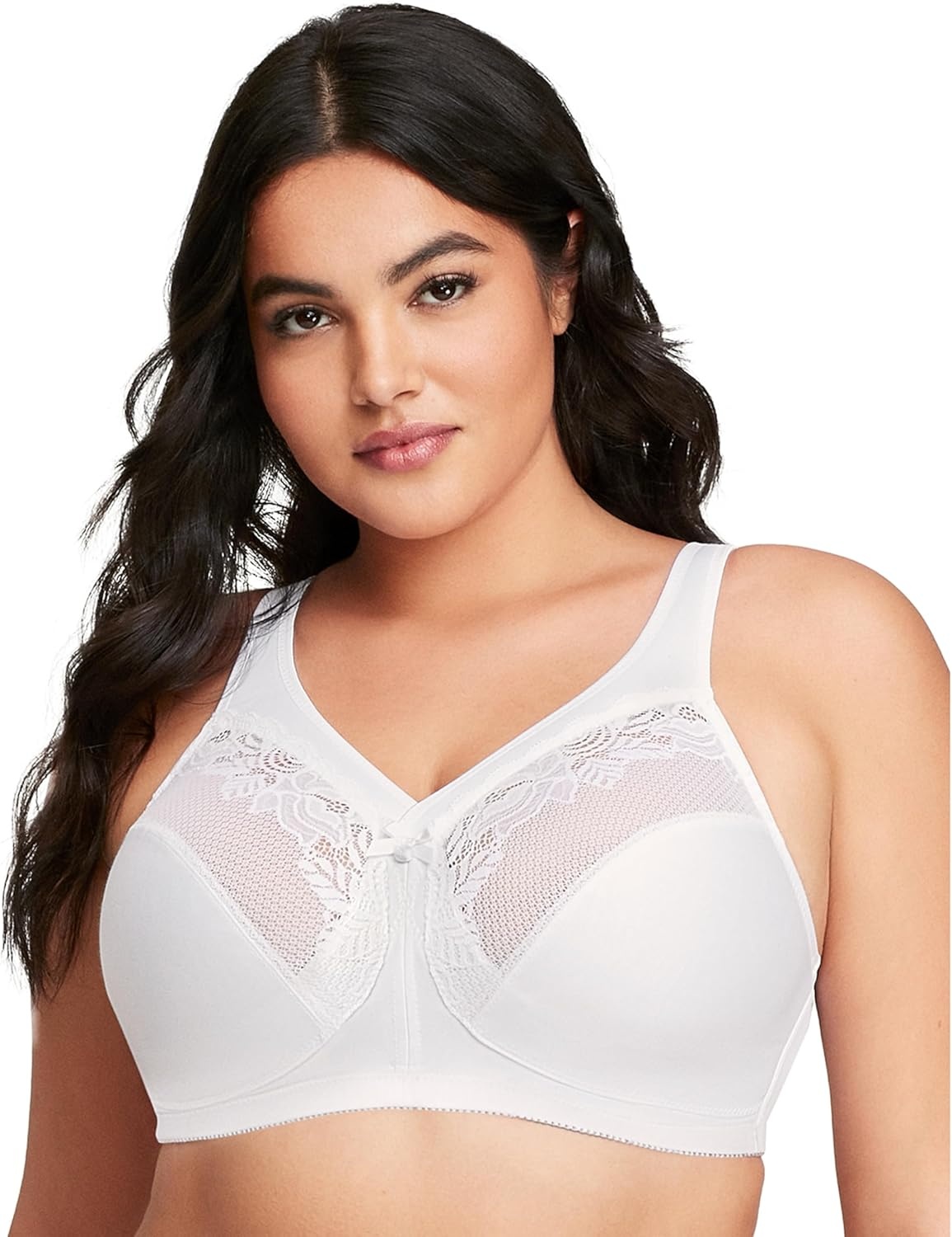 image:imageGlamorise Womens Full Figure Wirefree Minimizer Support Bra 1003White