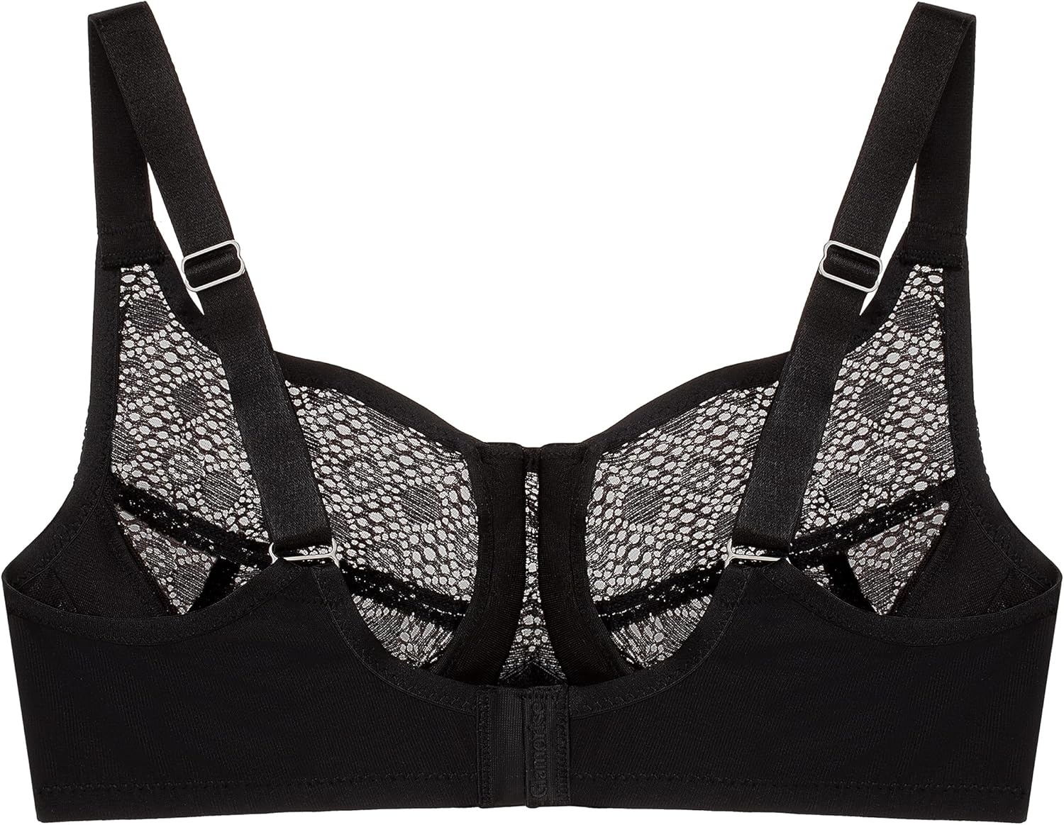 image:imageGlamorise Womens Lace Comfort Wonderwire Bra Underwire 9855Black