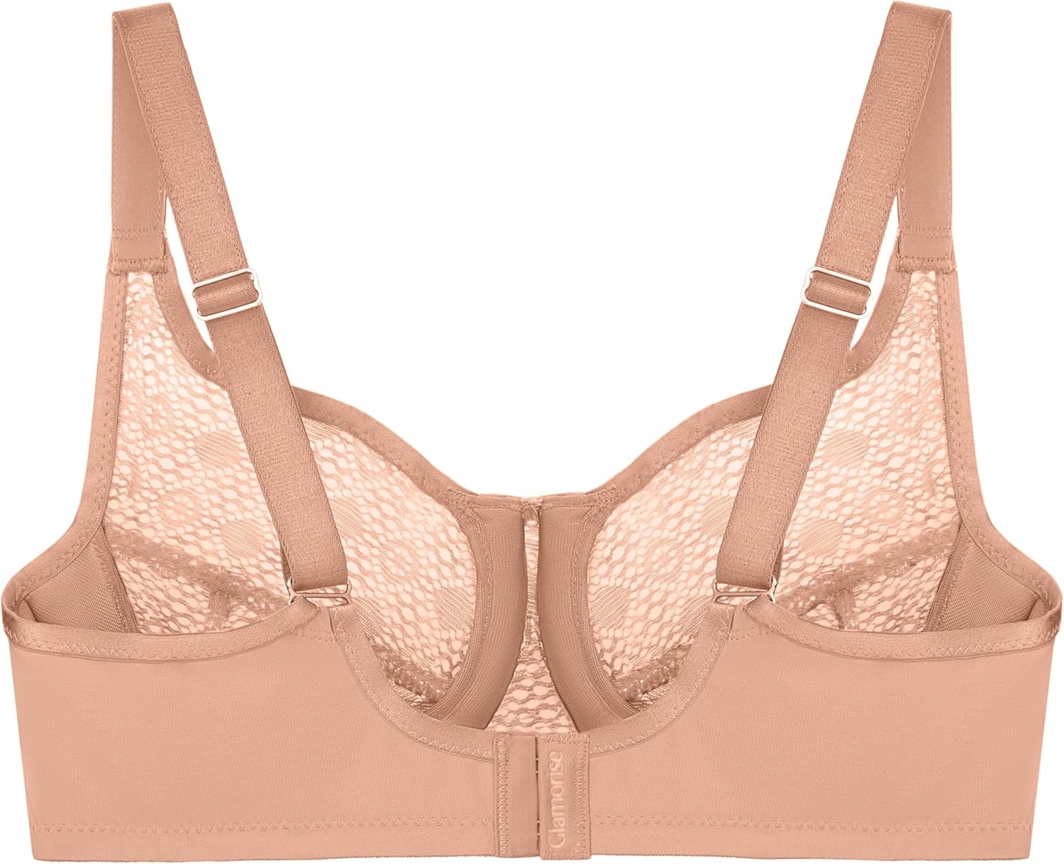 image:imageGlamorise Womens Lace Comfort Wonderwire Bra Underwire 9855Cappuccino
