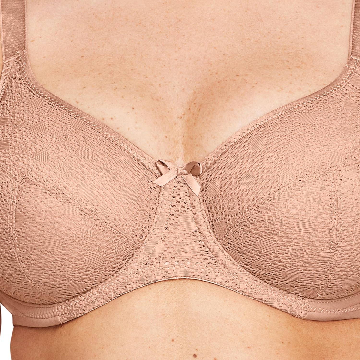 image:imageGlamorise Womens Lace Comfort Wonderwire Bra Underwire 9855Cappuccino
