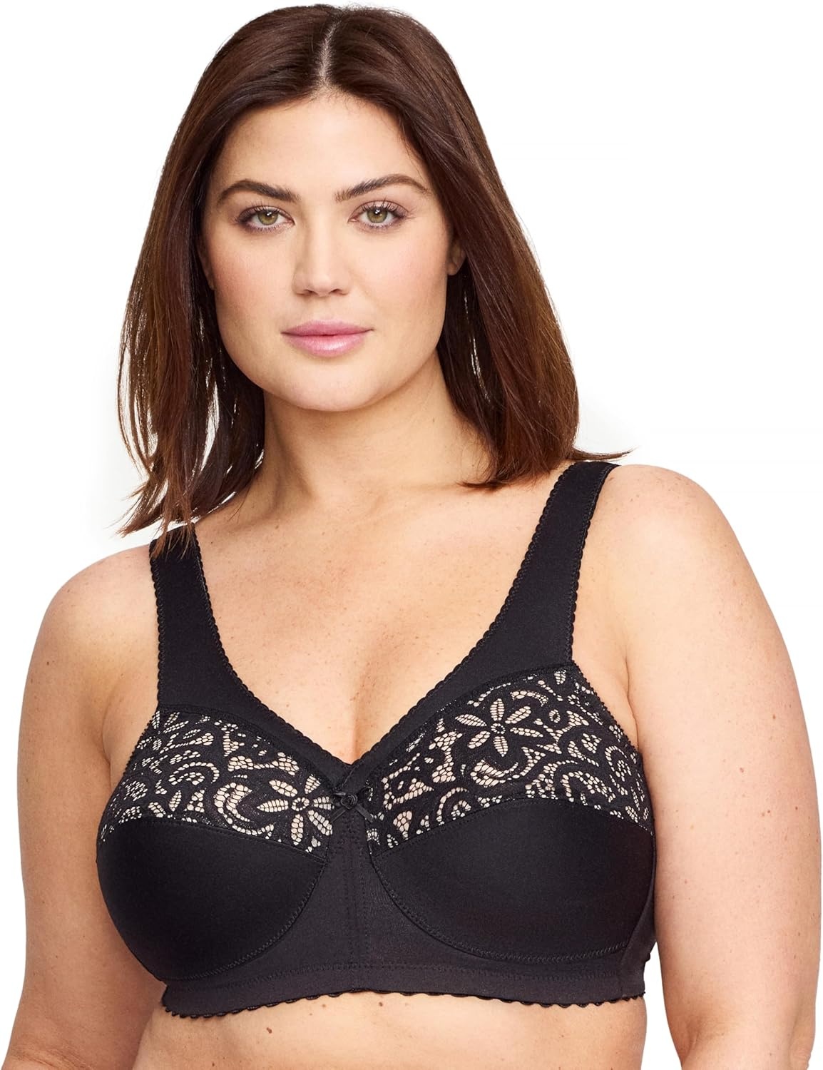 image:imageGlamorise Womens MagicLift Cotton Support Bra Wirefree 1001Black