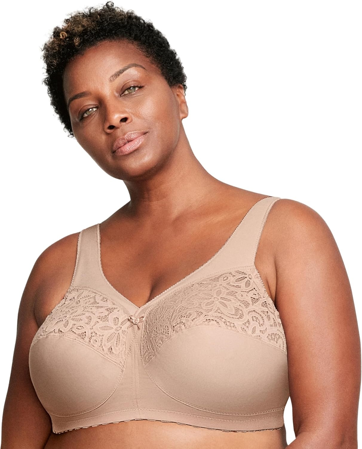 image:imageGlamorise Womens MagicLift Cotton Support Bra Wirefree 1001Caf