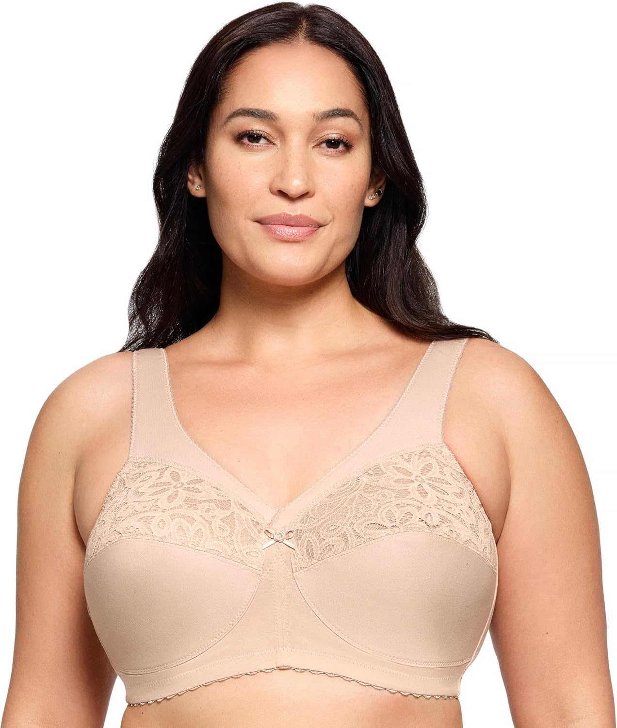image:imageGlamorise Womens MagicLift Cotton Support Bra Wirefree 1001Caf