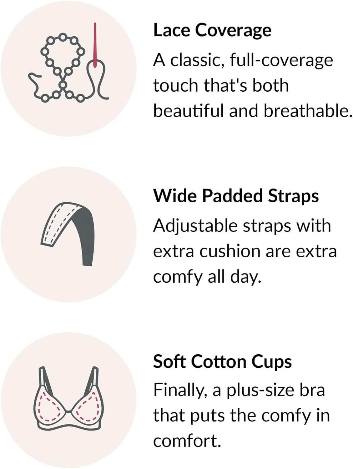 image:imageGlamorise Womens MagicLift Cotton Support Bra Wirefree 1001Lilac
