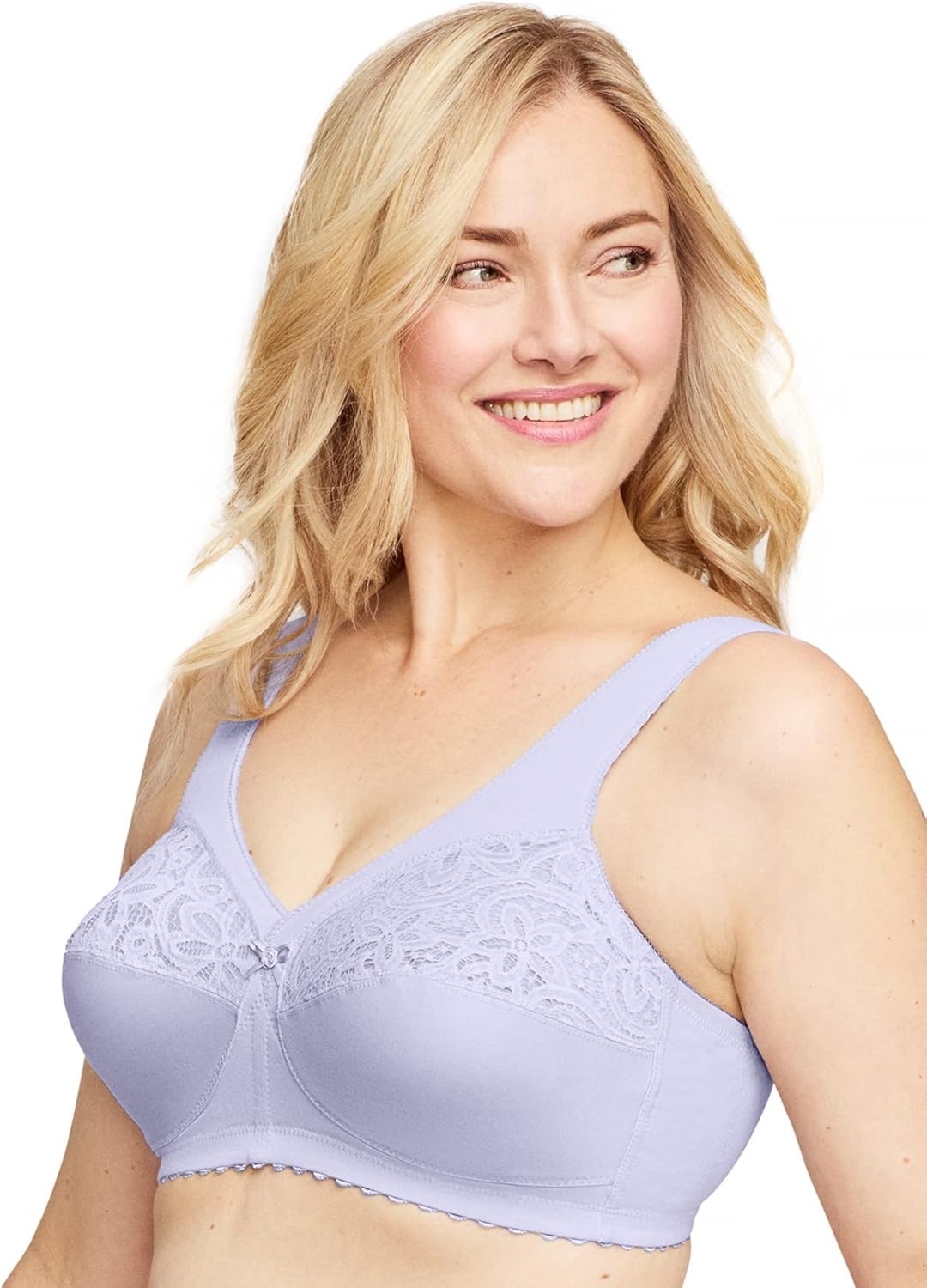 image:imageGlamorise Womens MagicLift Cotton Support Bra Wirefree 1001Lilac