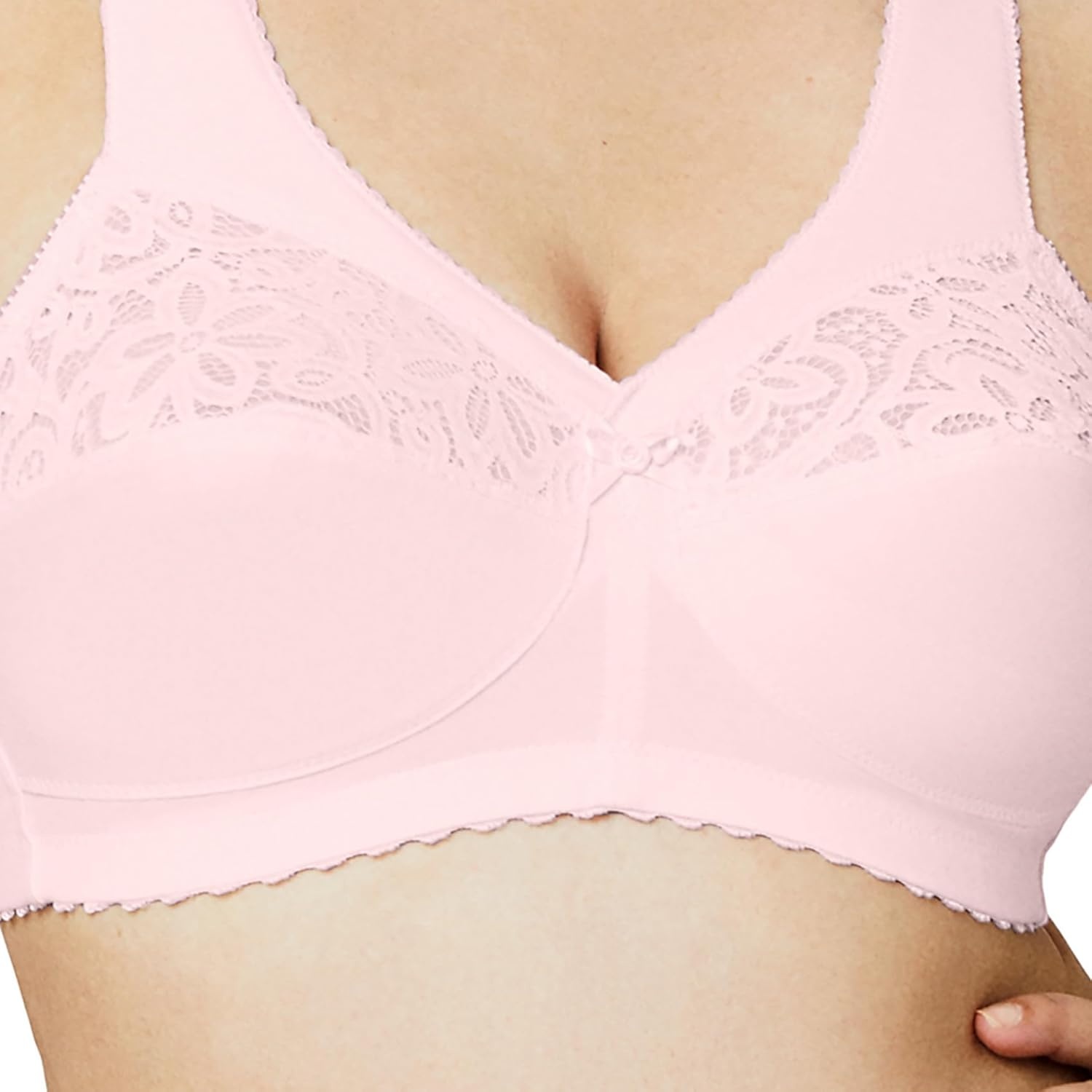 image:imageGlamorise Womens MagicLift Cotton Support Bra Wirefree 1001Pale Pink