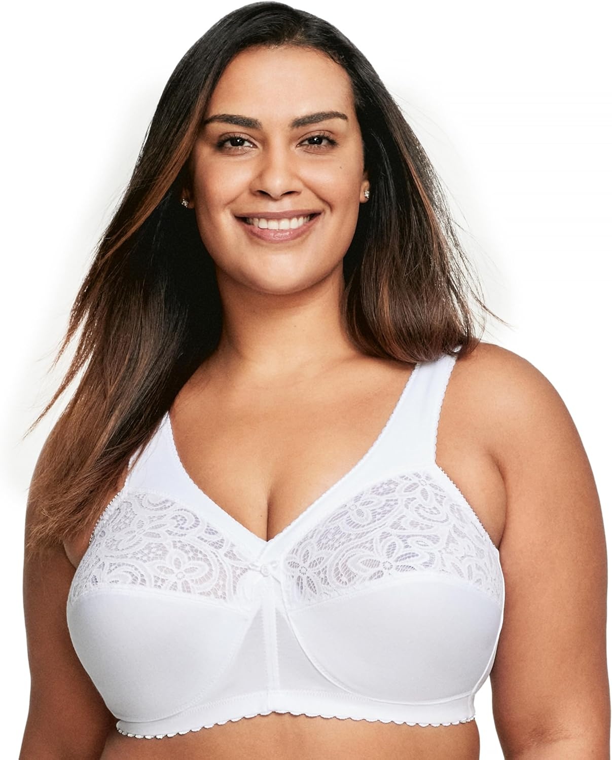 image:imageGlamorise Womens MagicLift Cotton Support Bra Wirefree 1001White