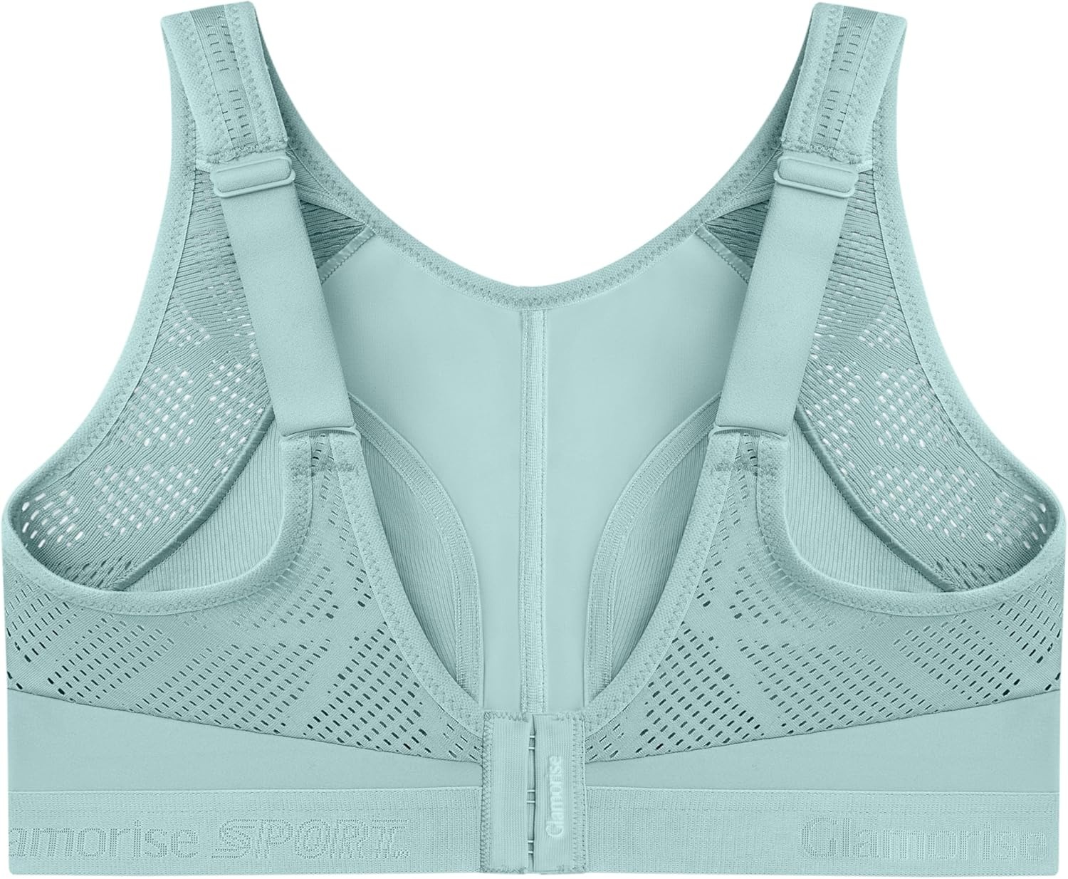 image:imageGlamorise Womens NoSweat Mesh Sports Bra Wirefree 1068Jade