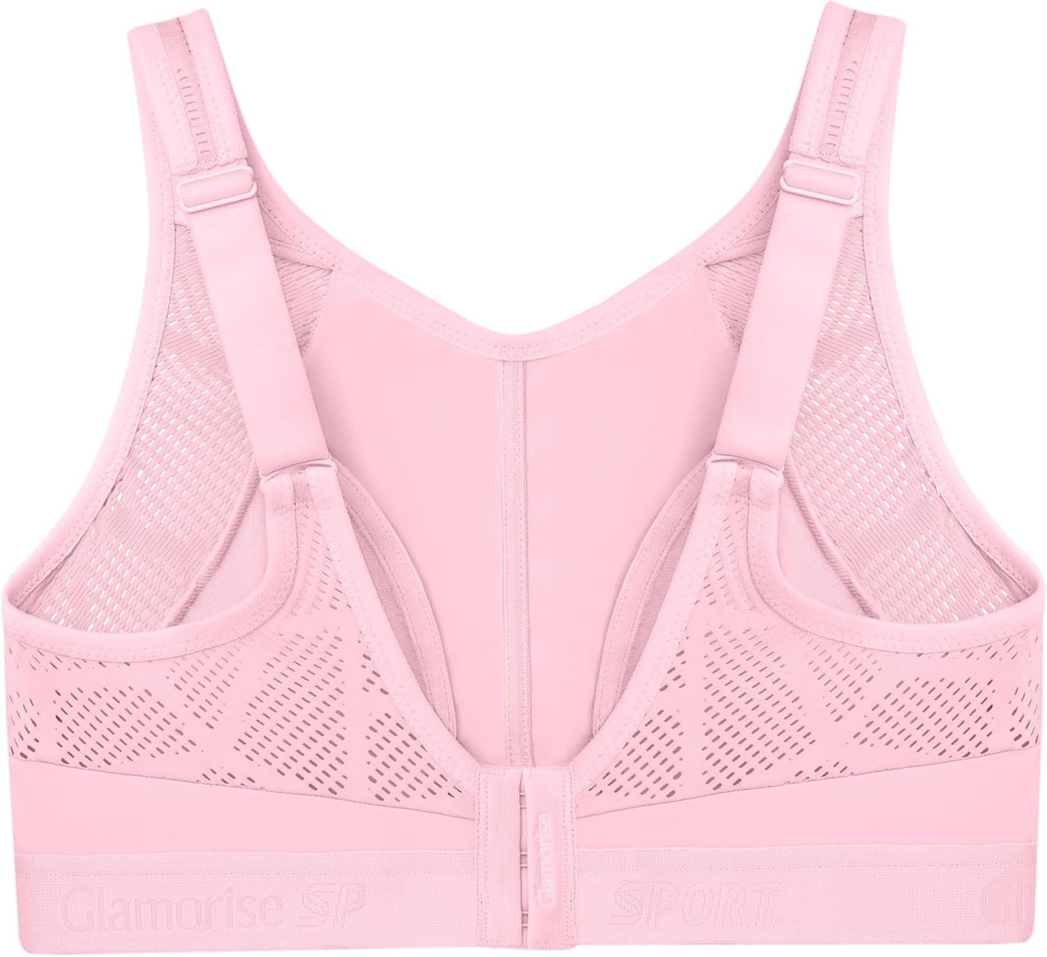 image:imageGlamorise Womens NoSweat Mesh Sports Bra Wirefree 1068Pink