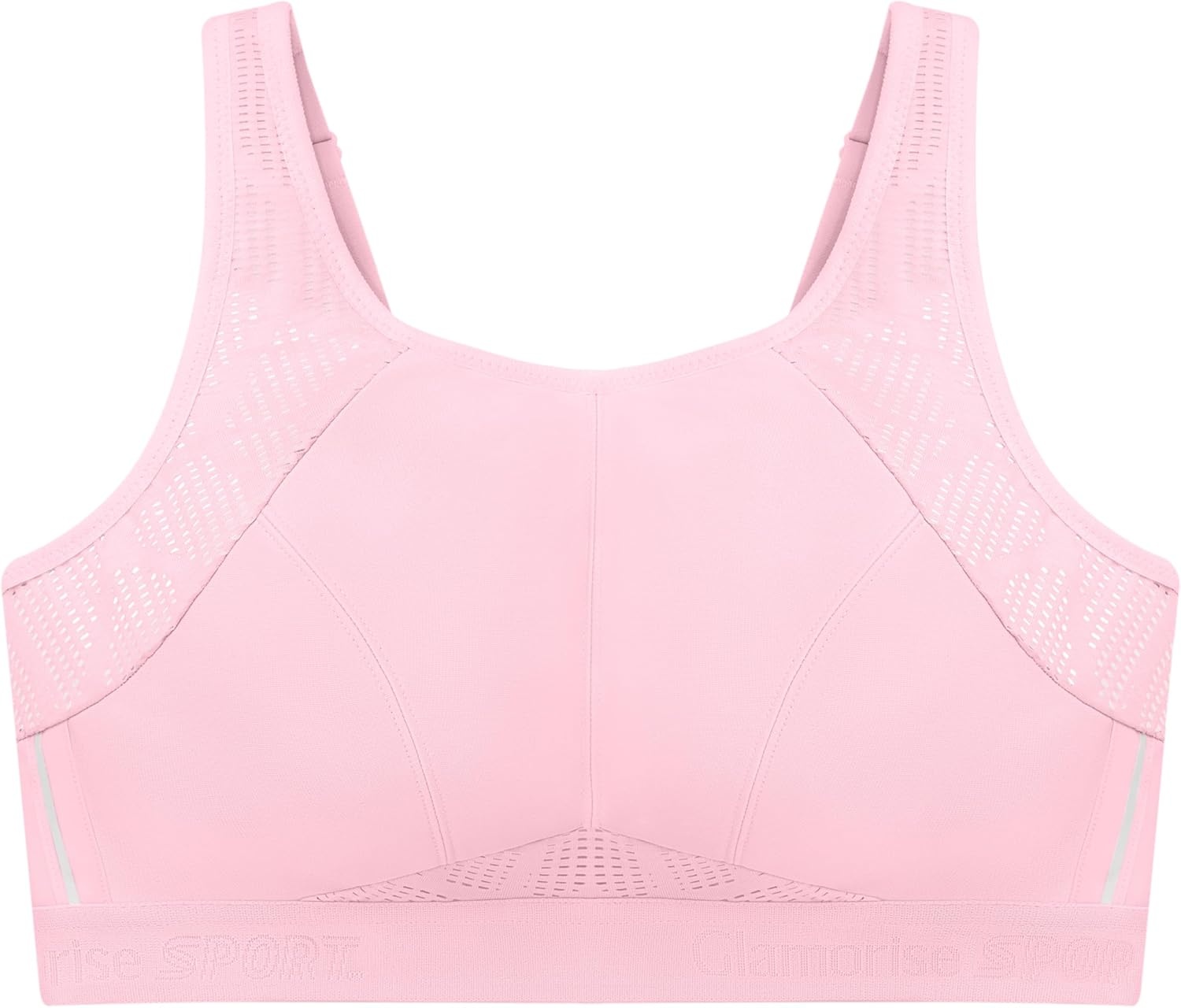 image:imageGlamorise Womens NoSweat Mesh Sports Bra Wirefree 1068Pink