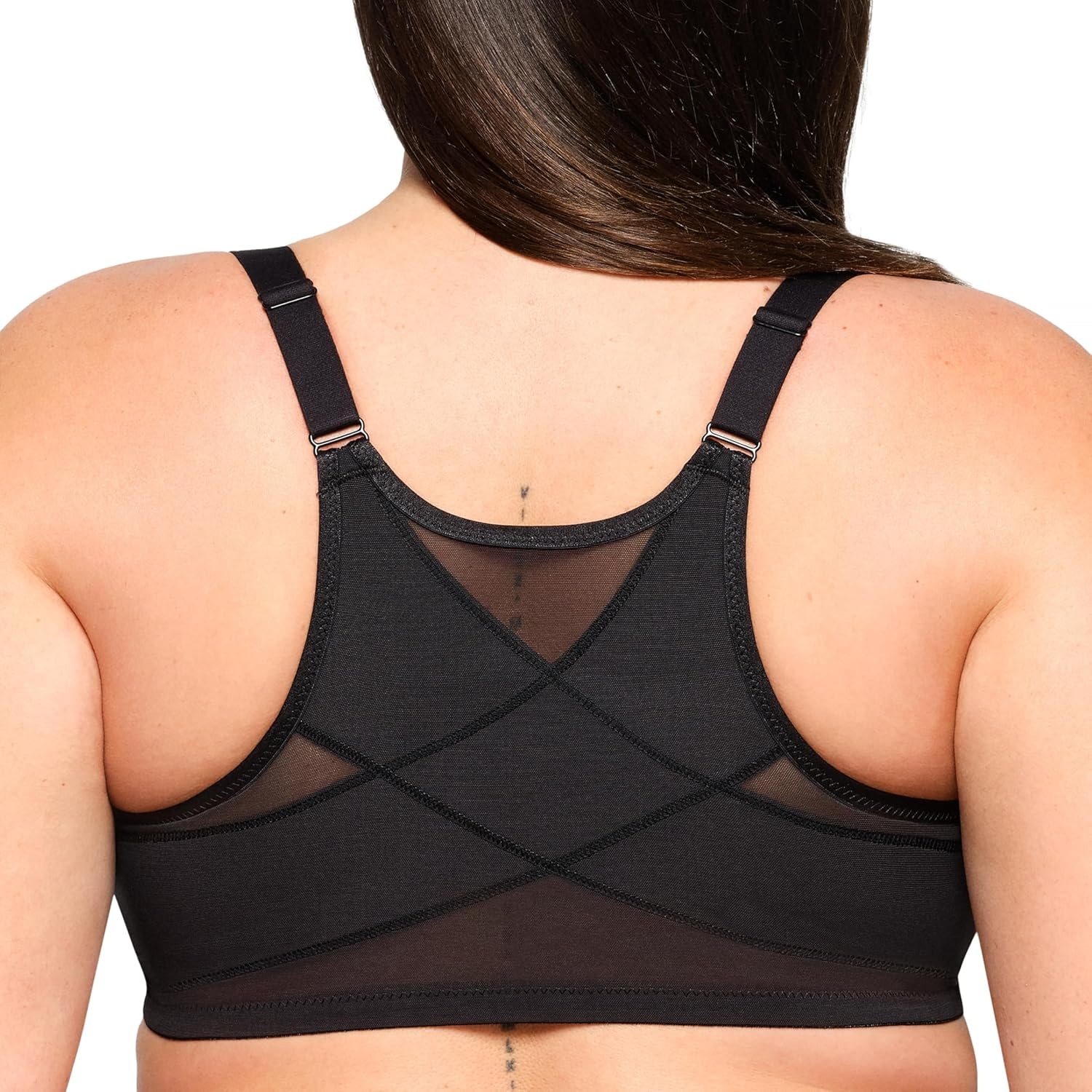 image:imageGlamorise Womens Posture Back Wonderwire Bra Underwire 9265Black