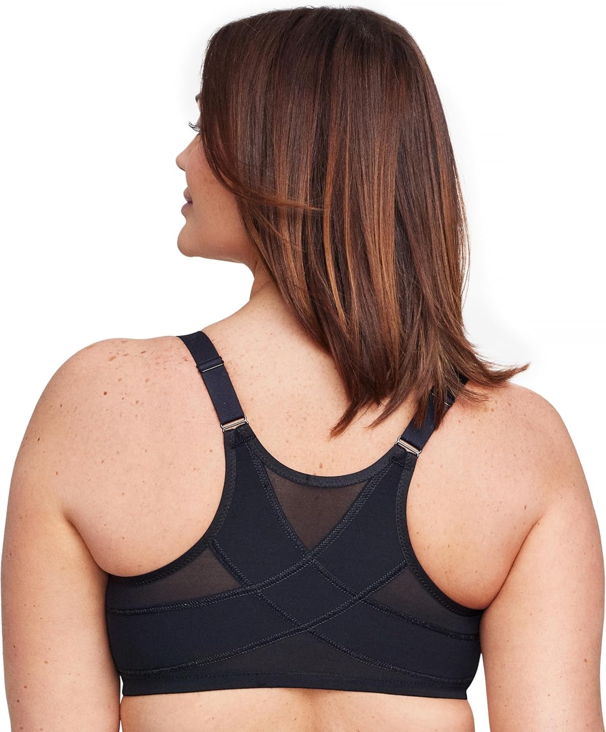 image:imageGlamorise Womens Posture Back Wonderwire Bra Underwire 9265Black