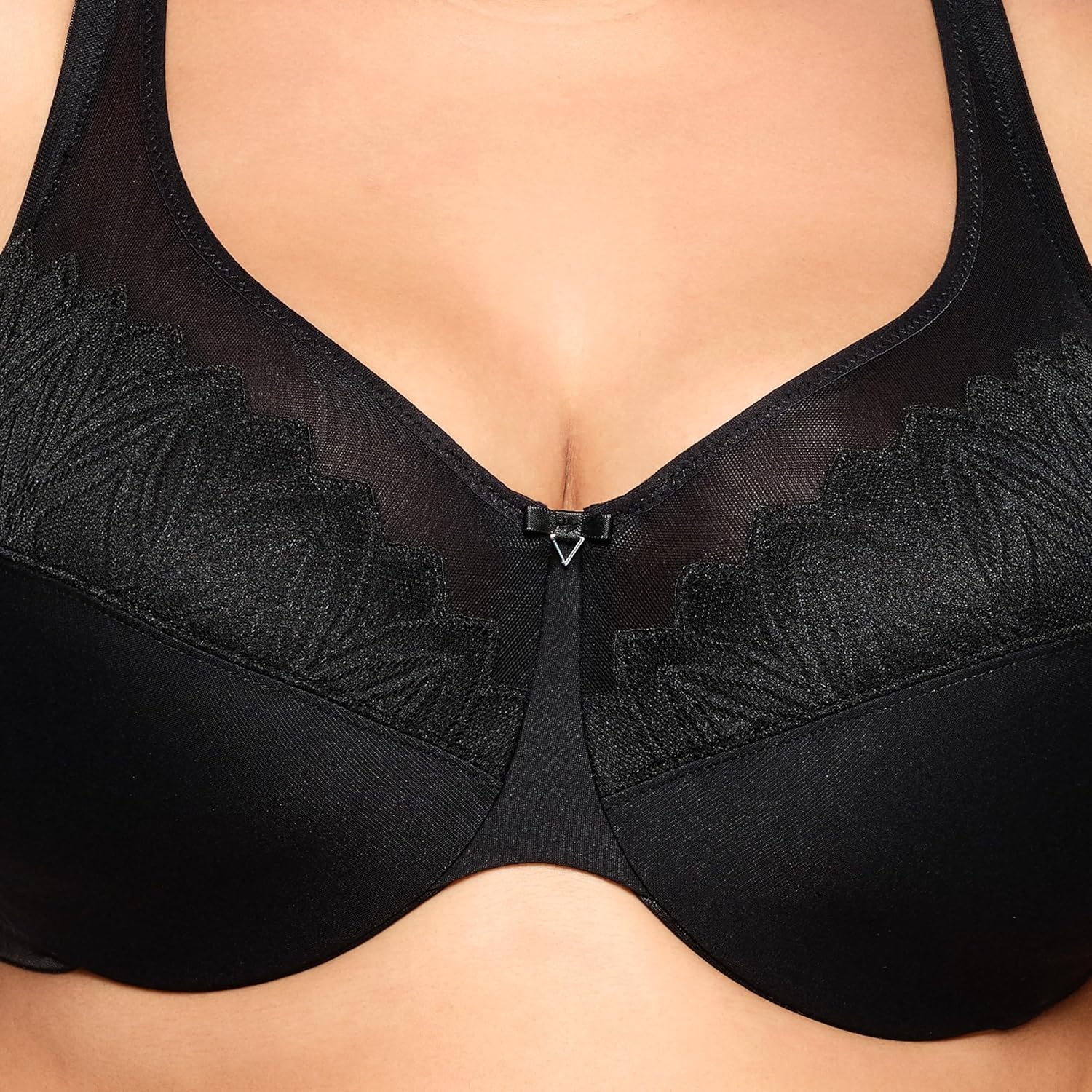 image:imageGlamorise Womens Wonderwire Minimizer Bra Underwire 9003Black