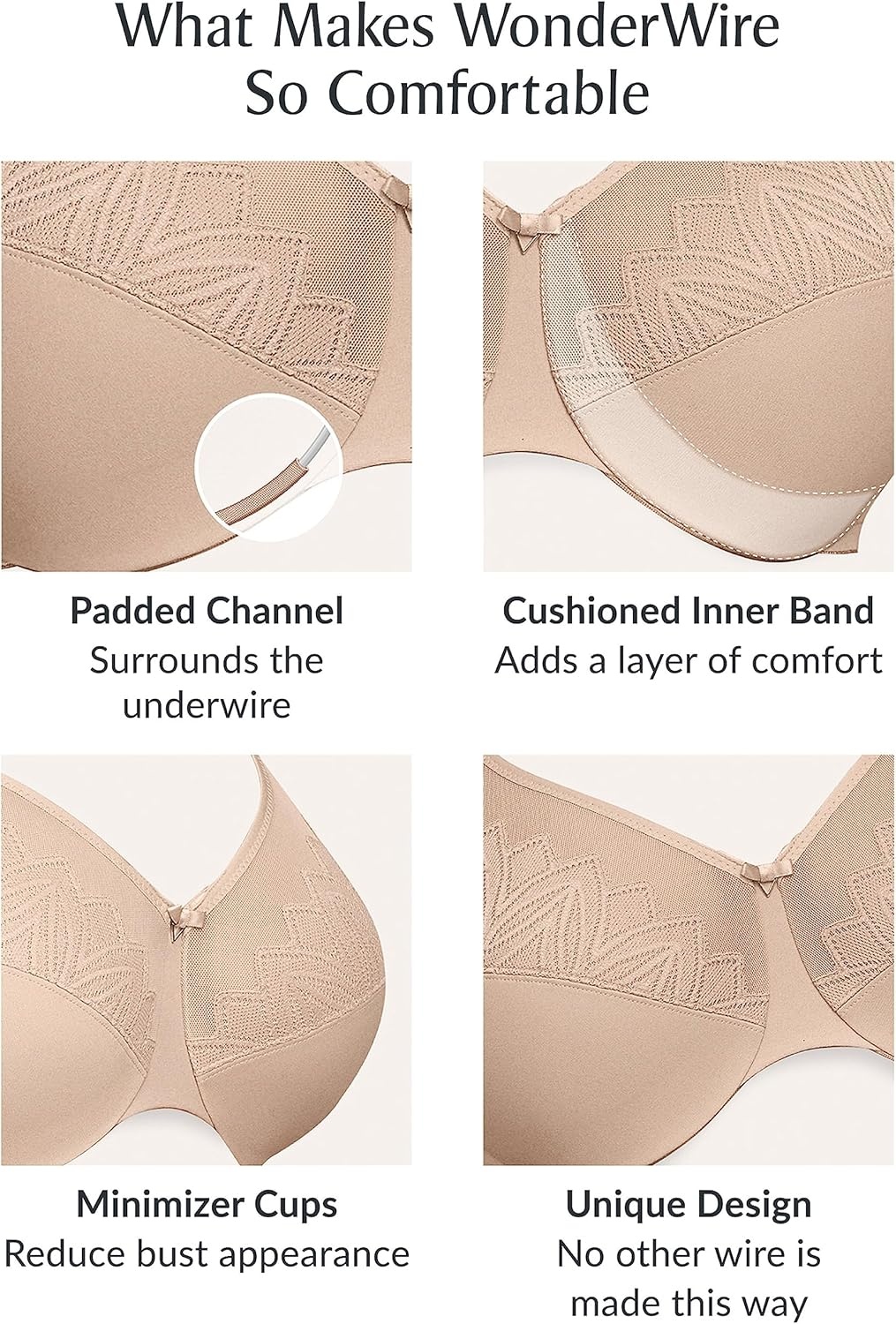 image:imageGlamorise Womens Wonderwire Minimizer Bra Underwire 9003Caf