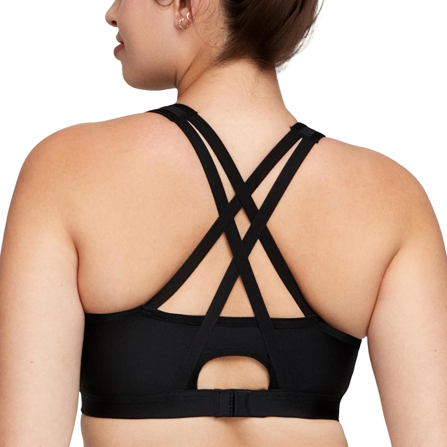 image:imageGlamorise Womens Zip Up FrontClose Sports Bra Wirefree 9266Black