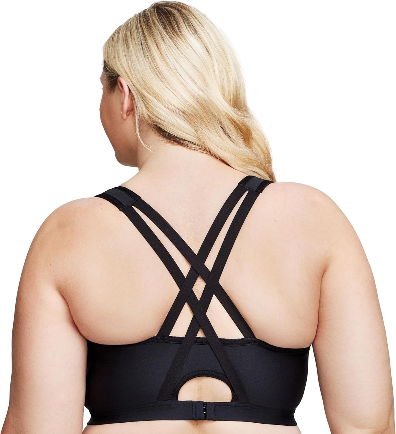 image:imageGlamorise Womens Zip Up FrontClose Sports Bra Wirefree 9266Black