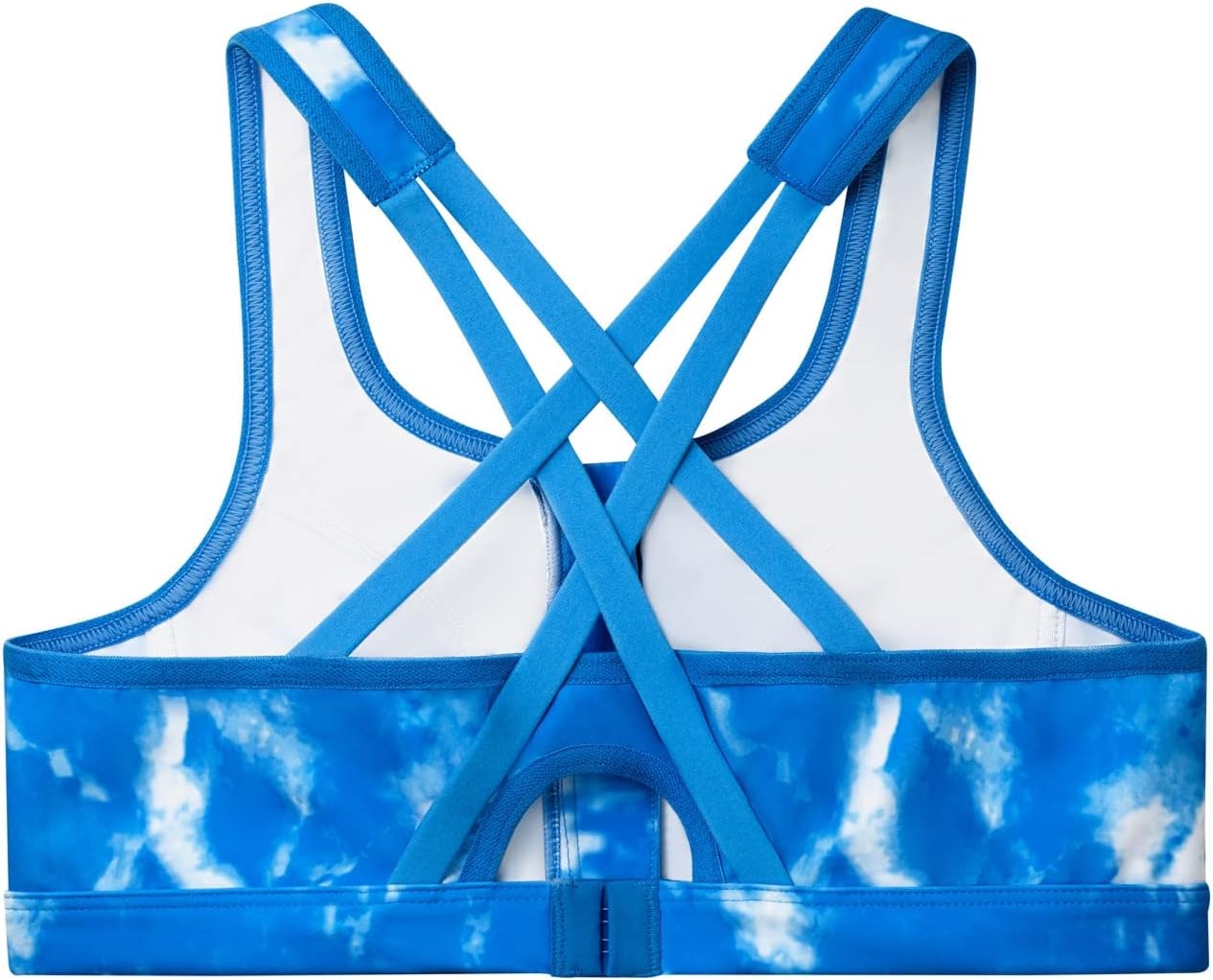 image:imageGlamorise Womens Zip Up FrontClose Sports Bra Wirefree 9266Blue Tiedye