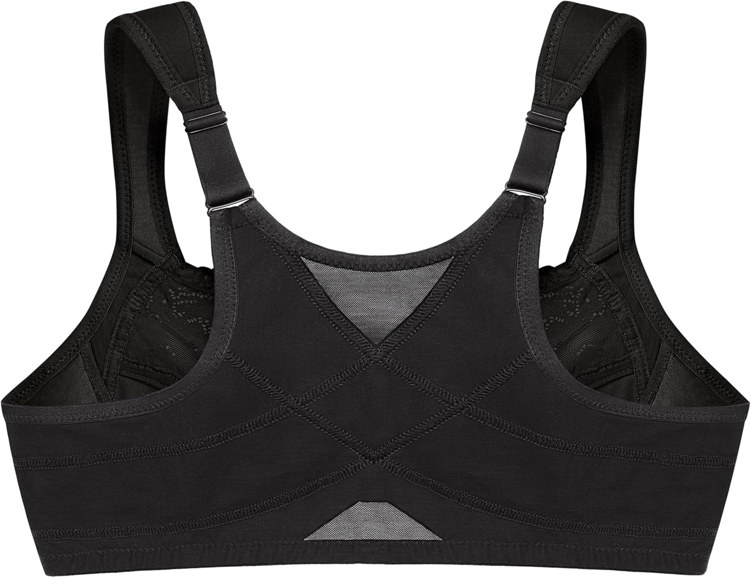 image:imagePosture Back FrontClosure Plus Size Wonderwire Lace Bra Underwire 1255Black