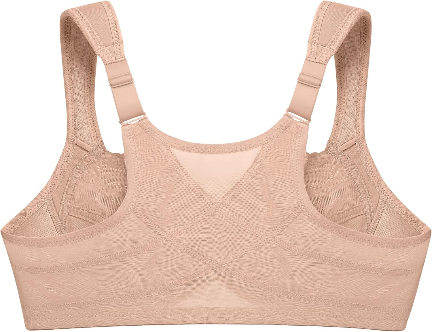 image:imagePosture Back FrontClosure Plus Size Wonderwire Lace Bra Underwire 1255Caf
