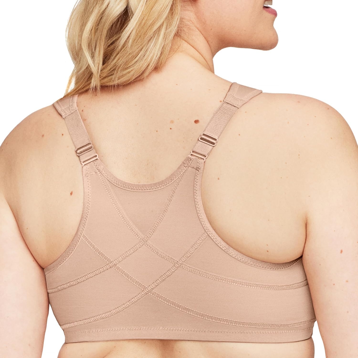 image:imagePosture Back FrontClosure Plus Size Wonderwire Lace Bra Underwire 1255Caf