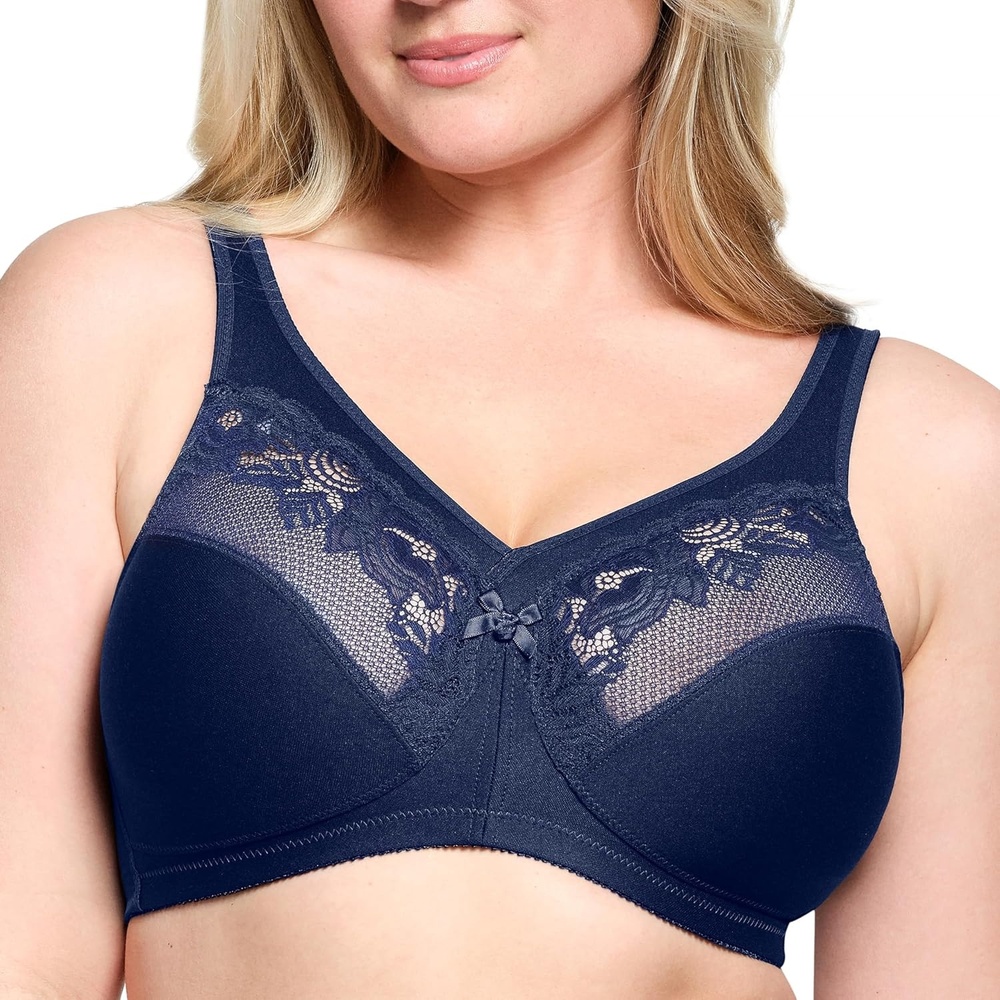 image:imageGlamorise Womens Full Figure Wirefree Minimizer Support Bra 1003Blue