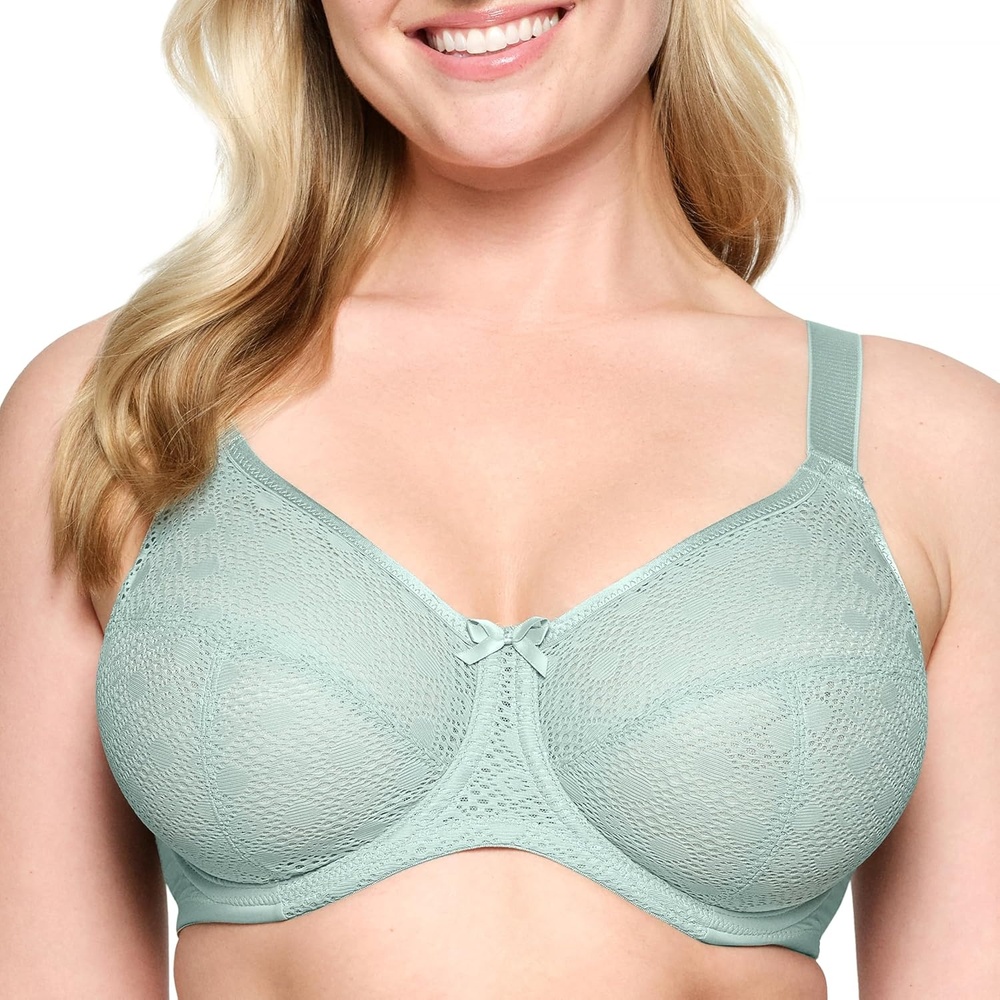 image:imageGlamorise Womens Lace Comfort Wonderwire Bra Underwire 9855Jade