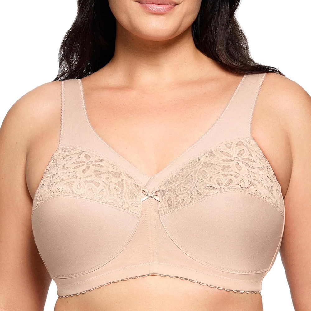 image:imageGlamorise Womens MagicLift Cotton Support Bra Wirefree 1001Caf
