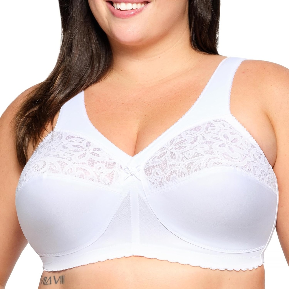 image:imageGlamorise Womens MagicLift Cotton Support Bra Wirefree 1001White