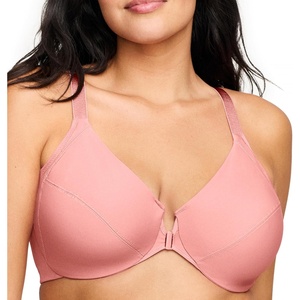 image:imageGlamorise Full Figure Plus Size FrontClosure Smoothing Wonderwire Bra Underwire 1247Apricot