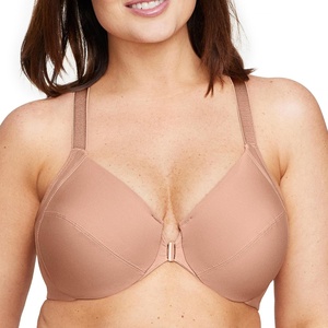 image:imageGlamorise Full Figure Plus Size FrontClosure Smoothing Wonderwire Bra Underwire 1247Cappuccino