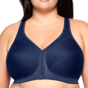 image:imageGlamorise Full Figure Plus Size MagicLift FrontClosure Posture Back Bra Wirefree 1265Blue