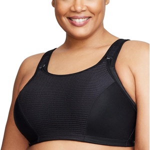 image:imageGlamorise Womens DoubleLayer CustomControl Sport BraSolid Black