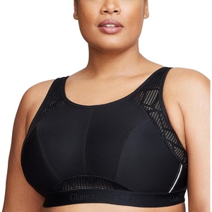 image:imageGlamorise Womens NoSweat Mesh Sports Bra Wirefree 1068Black