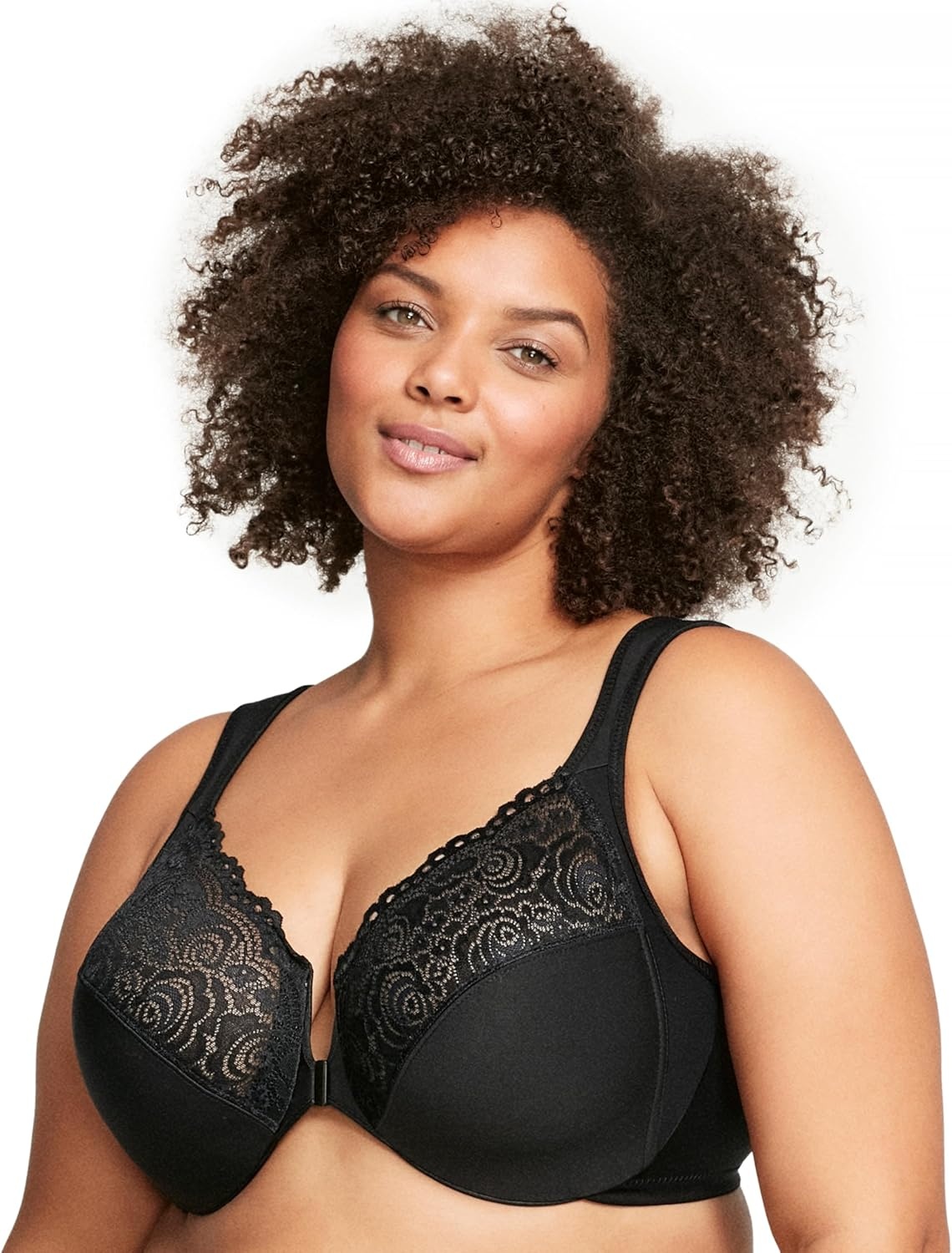 image:imageGlamorise Full Figure Plus Size Wonderwire FrontClosure Bra Underwire 1245Black