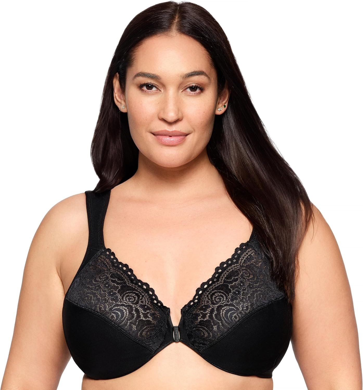 image:imageGlamorise Full Figure Plus Size Wonderwire FrontClosure Bra Underwire 1245Black