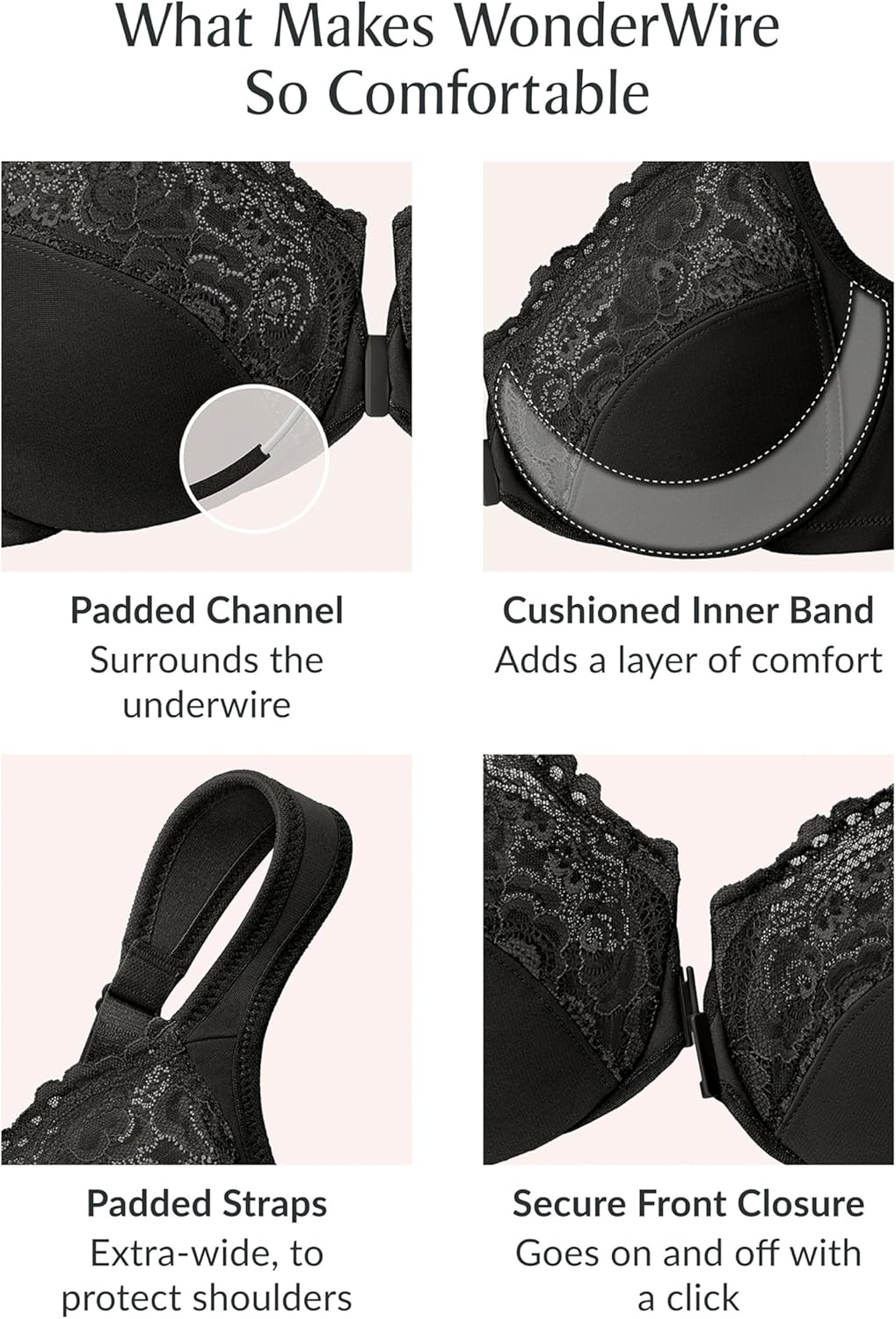 image:imageGlamorise Full Figure Plus Size Wonderwire FrontClosure Bra Underwire 1245Blue