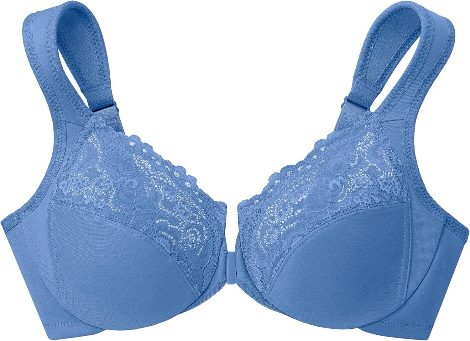 image:imageGlamorise Full Figure Plus Size Wonderwire FrontClosure Bra Underwire 1245Blue