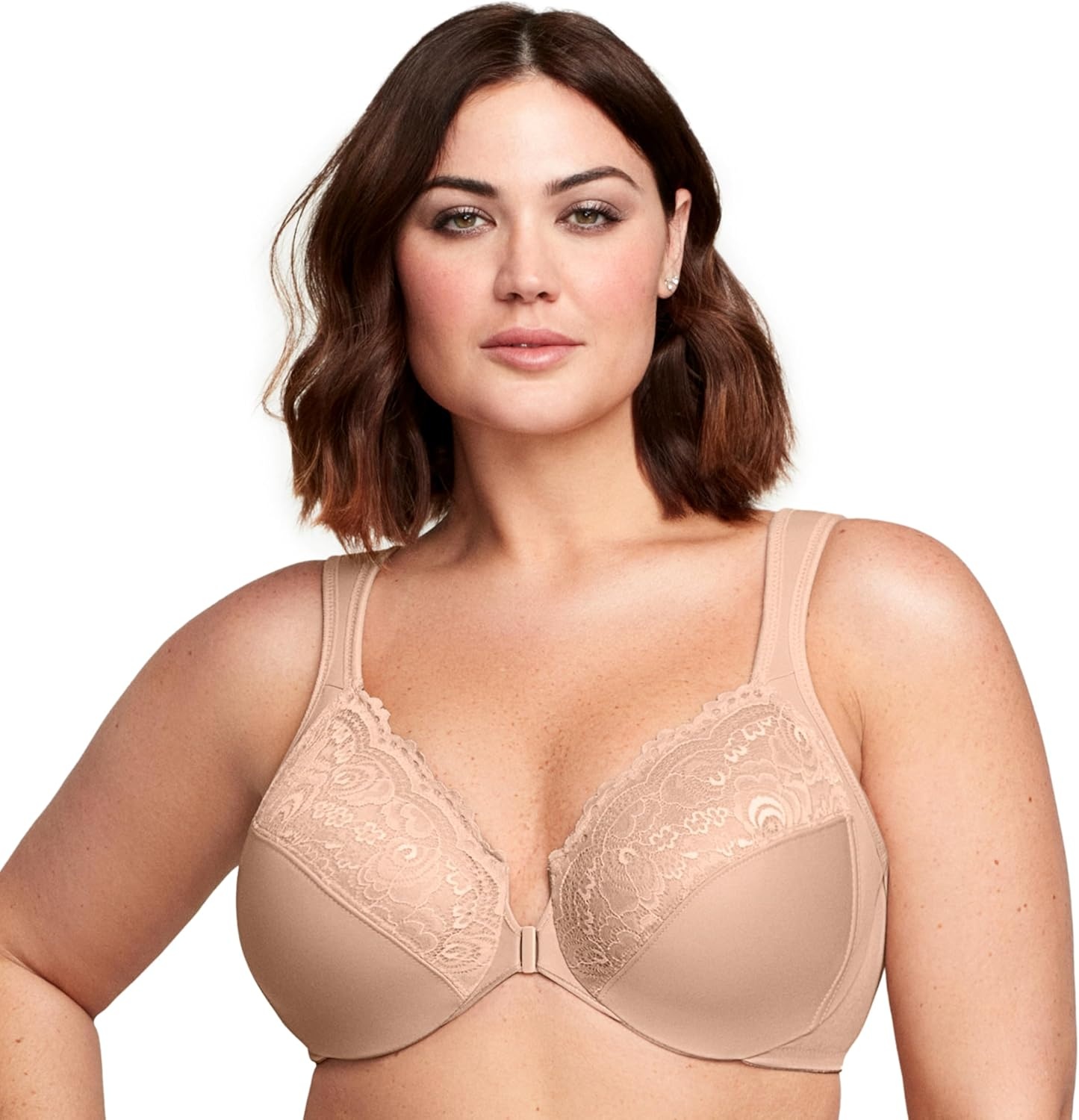 image:imageGlamorise Full Figure Plus Size Wonderwire FrontClosure Bra Underwire 1245Caf